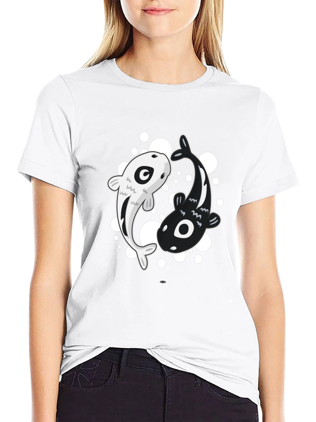 Yin Yang Koi Fish Black T-Shirt