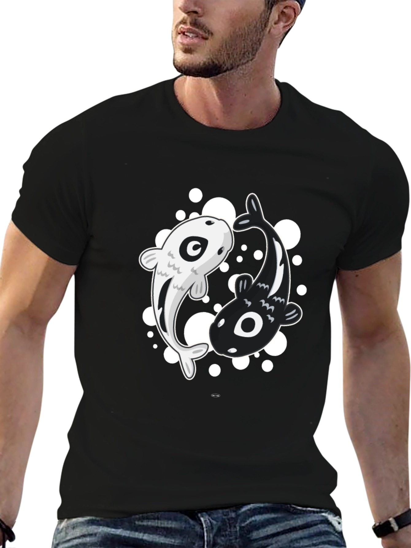 Yin Yang Koi Fish Black T-Shirt