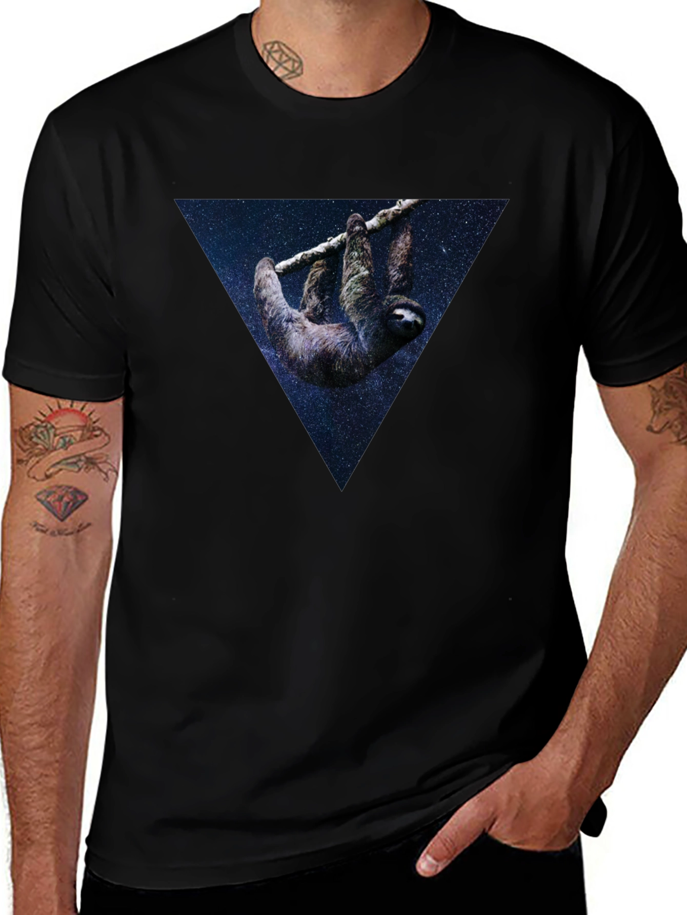 Sloth Starry Triangle T-Shirt
