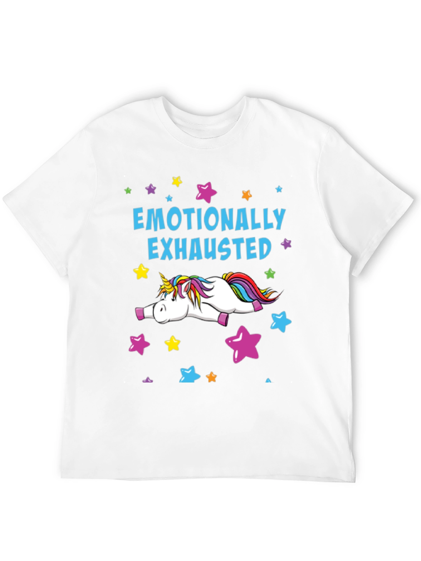 Emotionally Exhausted Unicorn Graphic T-Shirt