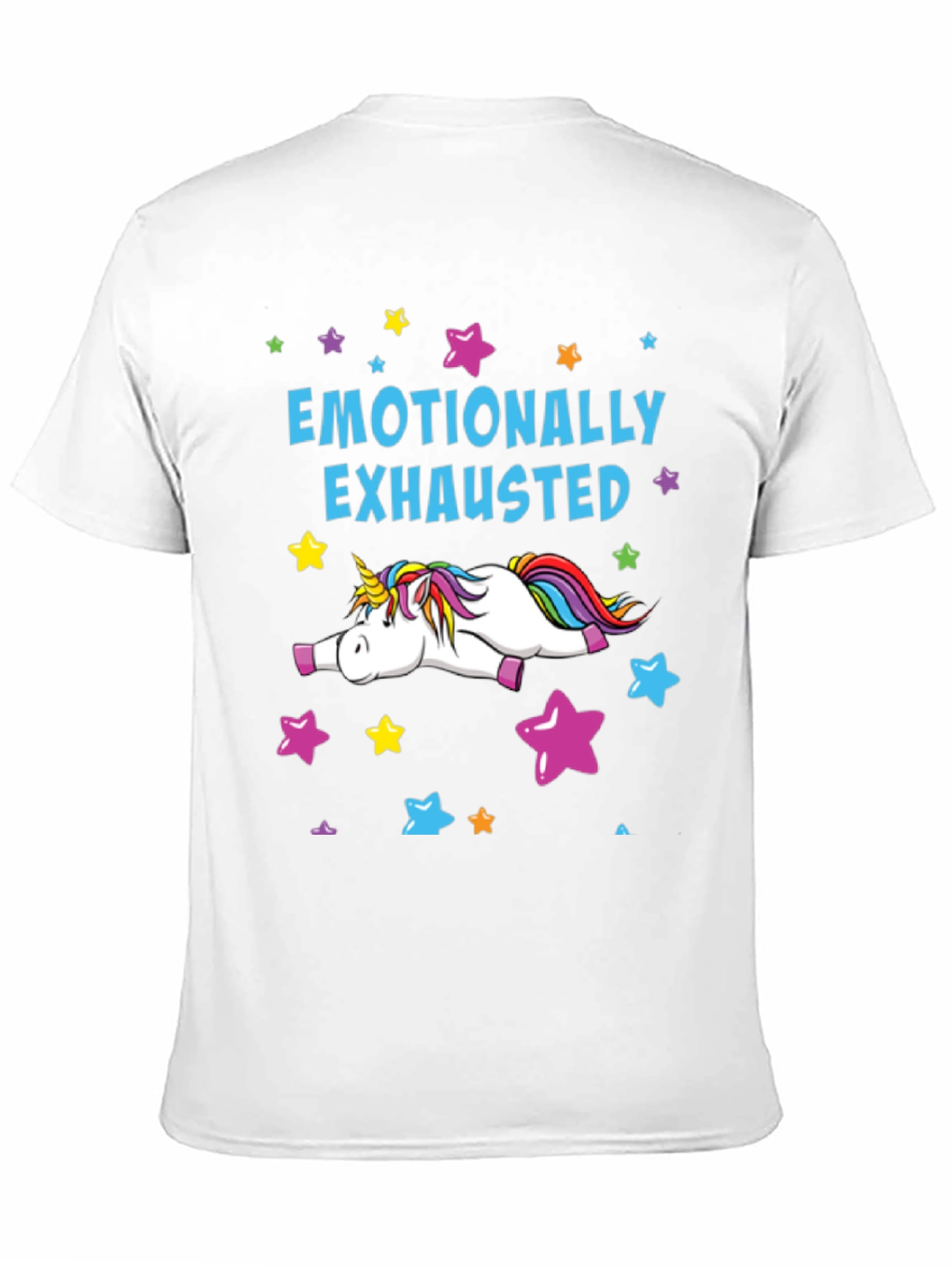 Emotionally Exhausted Unicorn Graphic T-Shirt