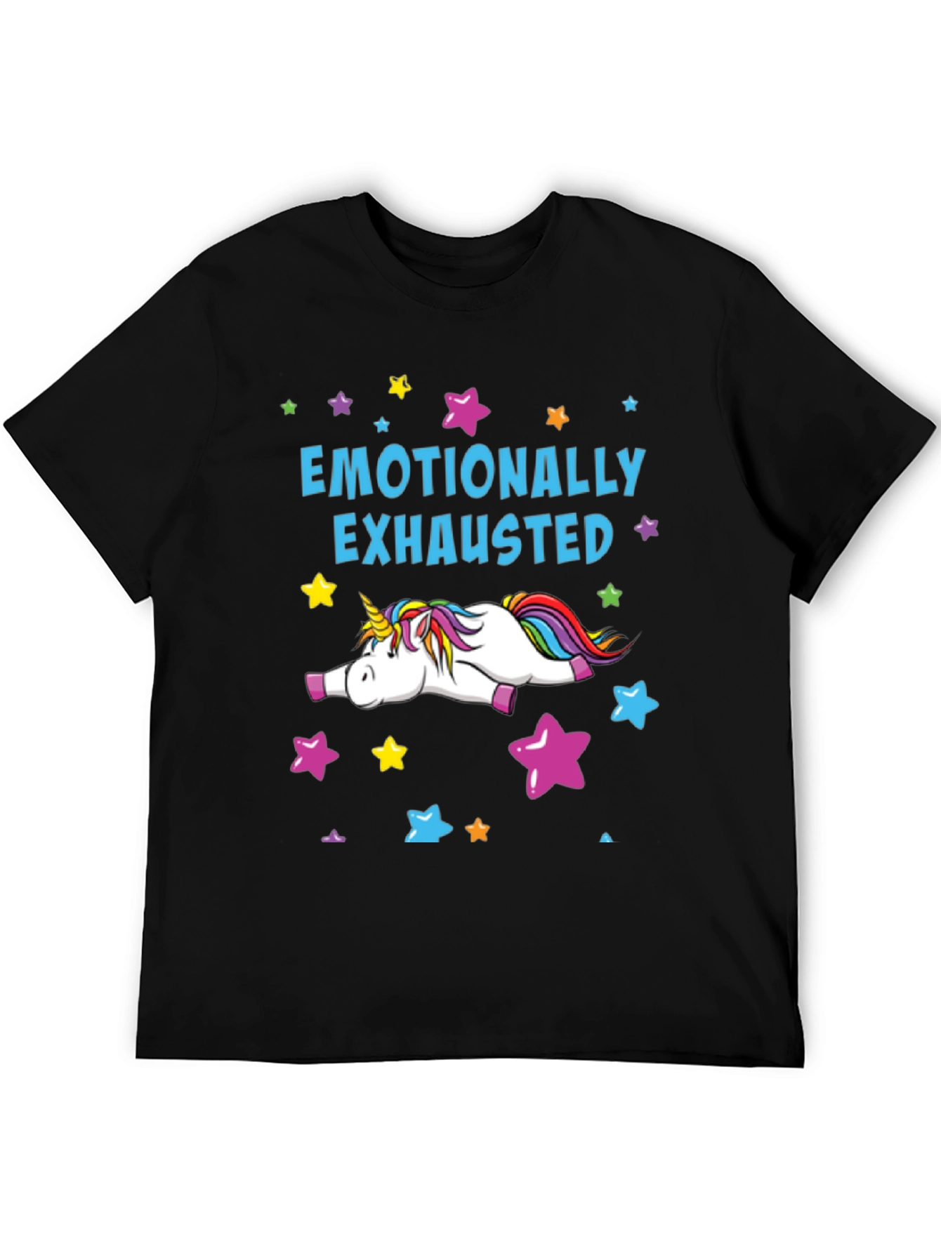 Emotionally Exhausted Unicorn Graphic T-Shirt