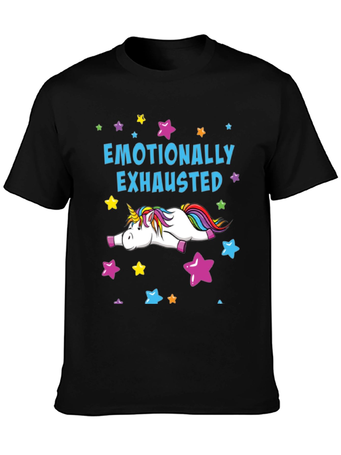 Emotionally Exhausted Unicorn Graphic T-Shirt
