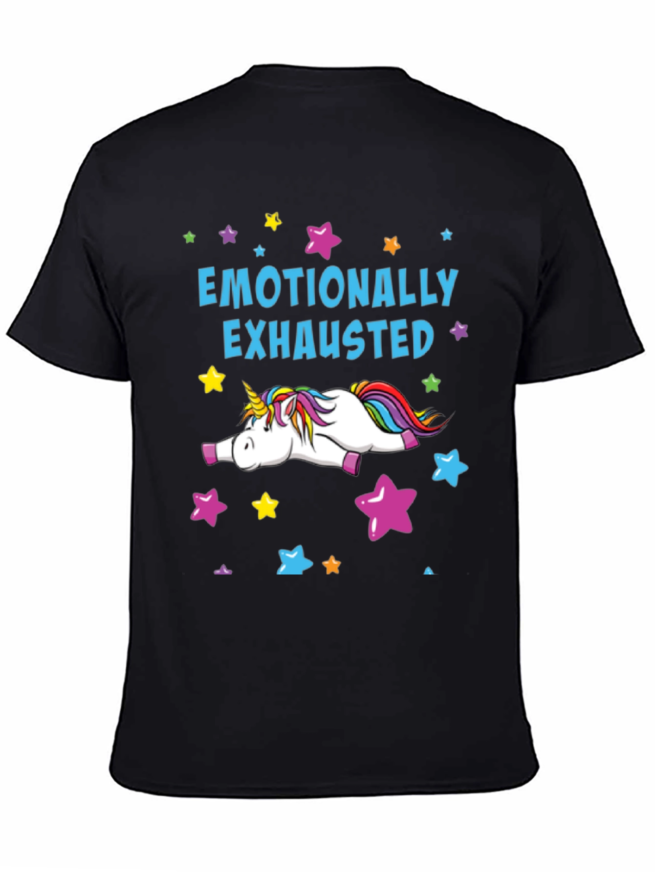 Emotionally Exhausted Unicorn Graphic T-Shirt