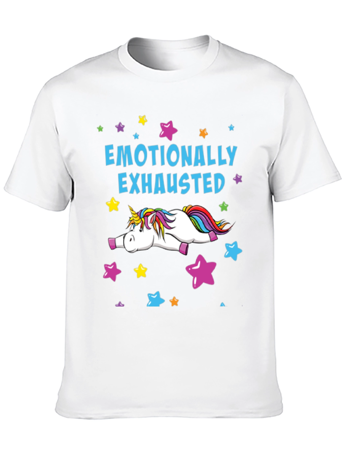 Emotionally Exhausted Unicorn Graphic T-Shirt