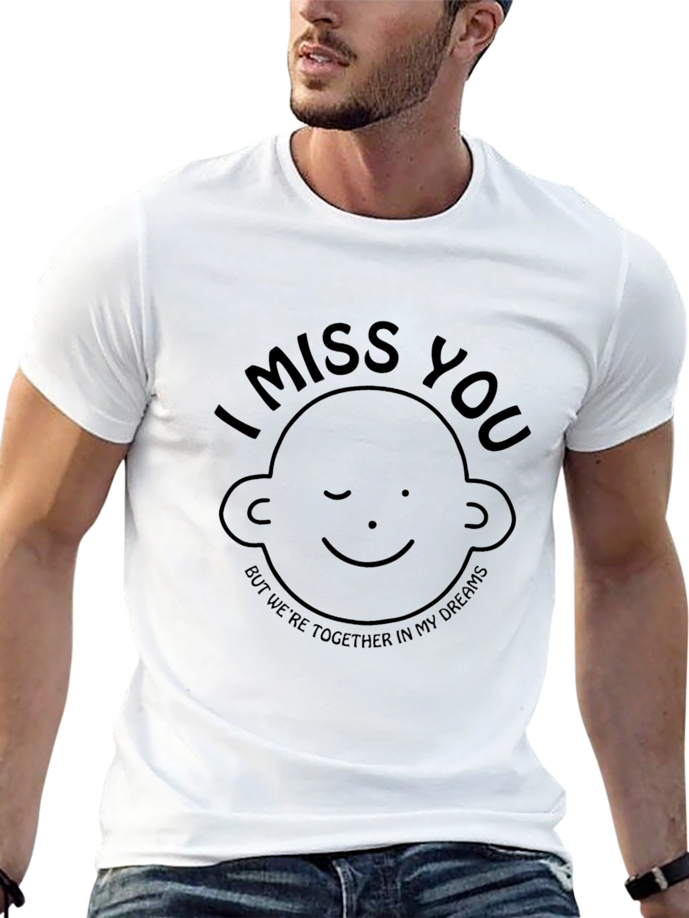 I Miss You Black Graphic Tee