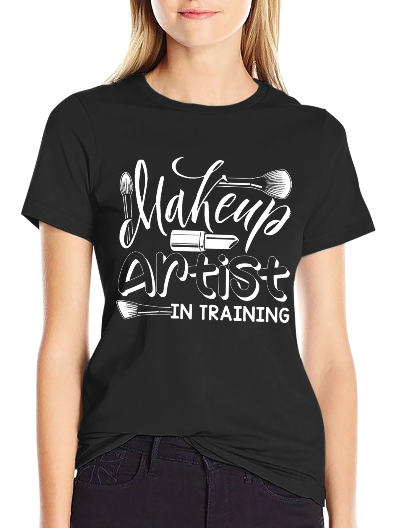 Makeup Artist in Training Black Graphic Tee