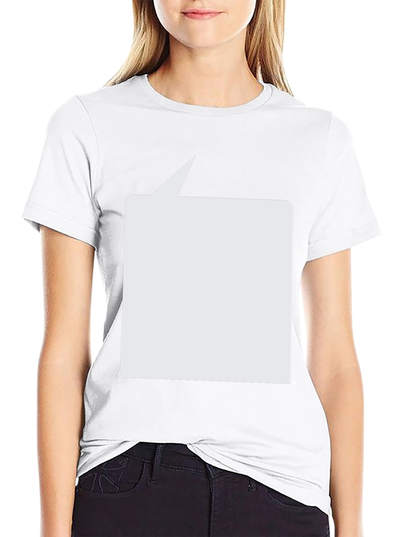 Black T-Shirt with Blank Speech Bubble
