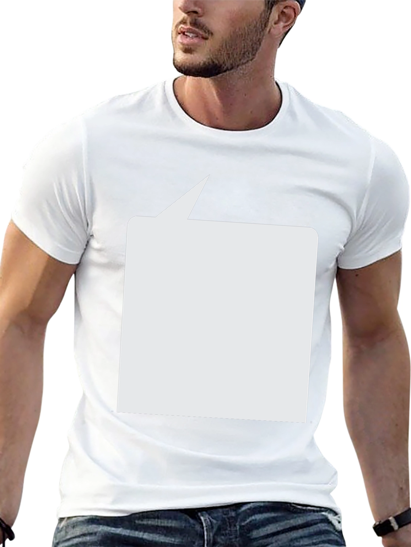 Black T-Shirt with Blank Speech Bubble