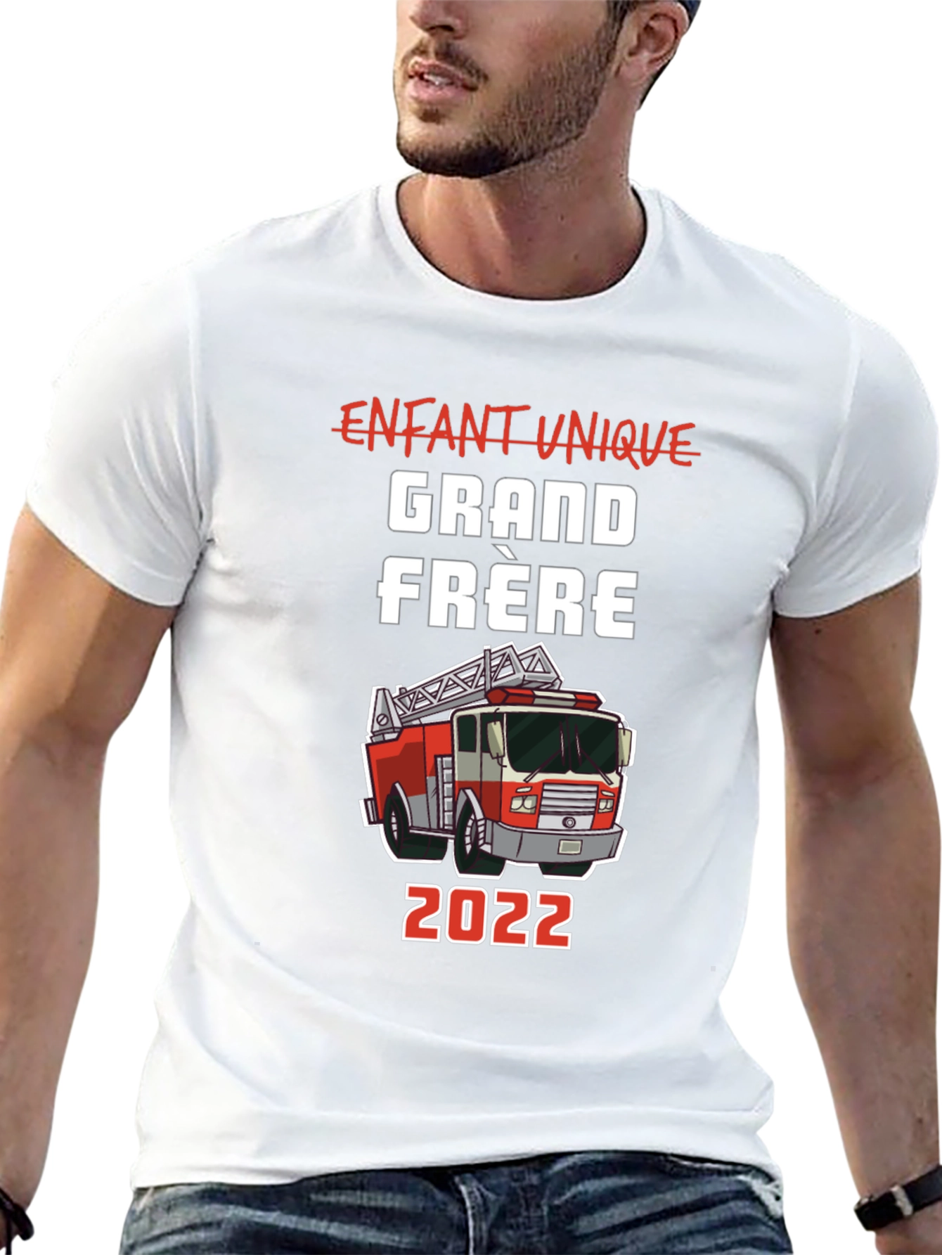 Fire Truck Grand Frère Black T-Shirt