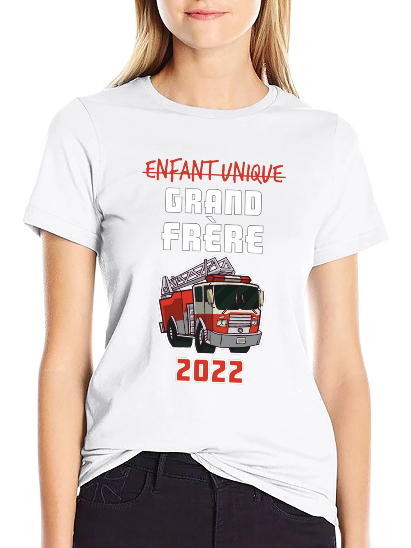 Fire Truck Grand Frère Black T-Shirt