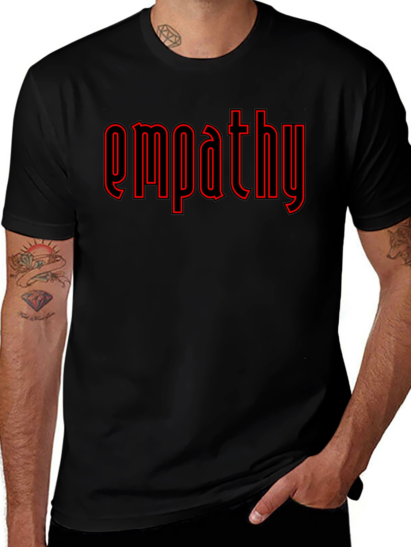 Empathy Graphic T-Shirt - Black Crew Neck Tee