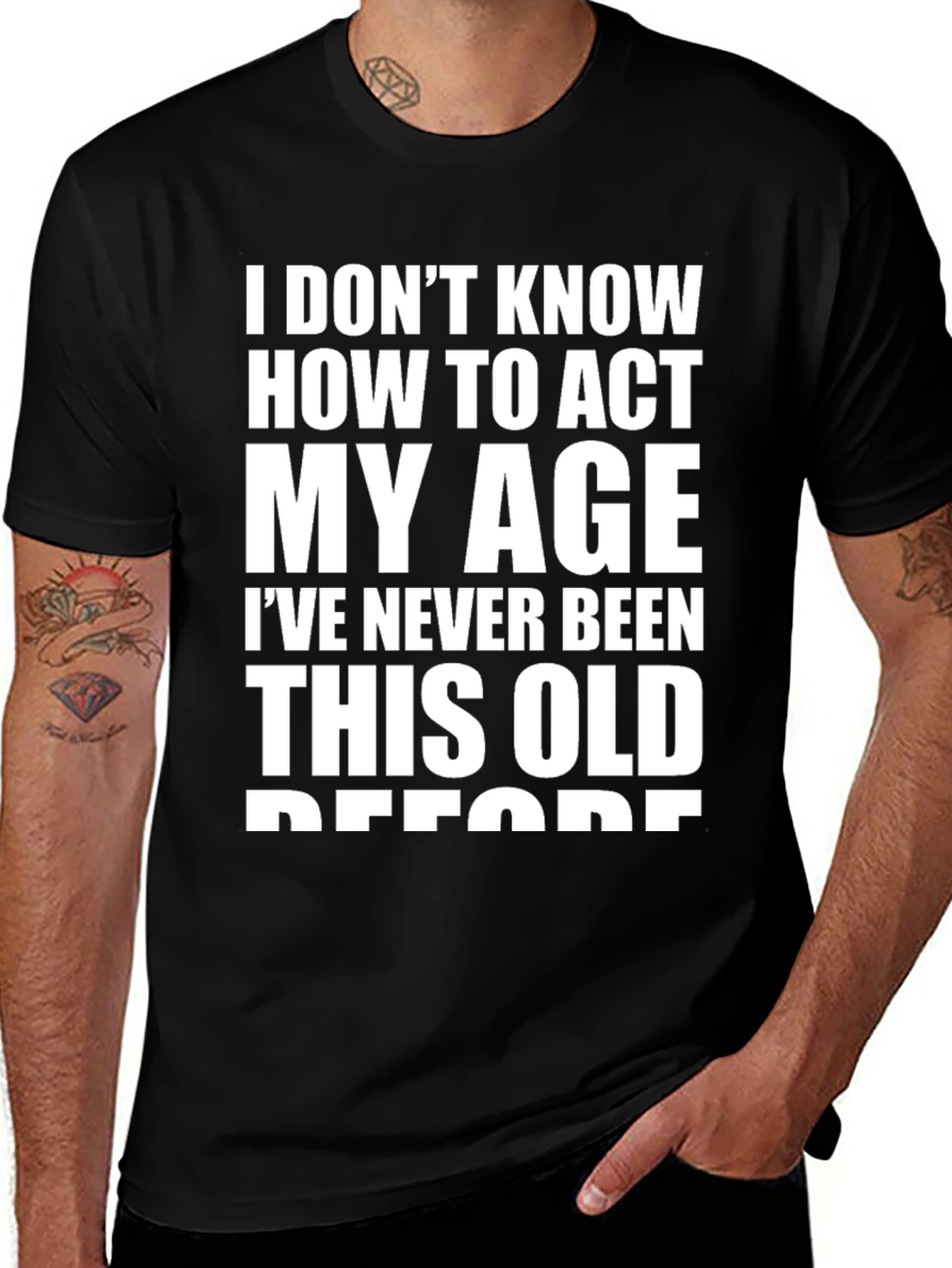 Funny Age Humor Black T-Shirt