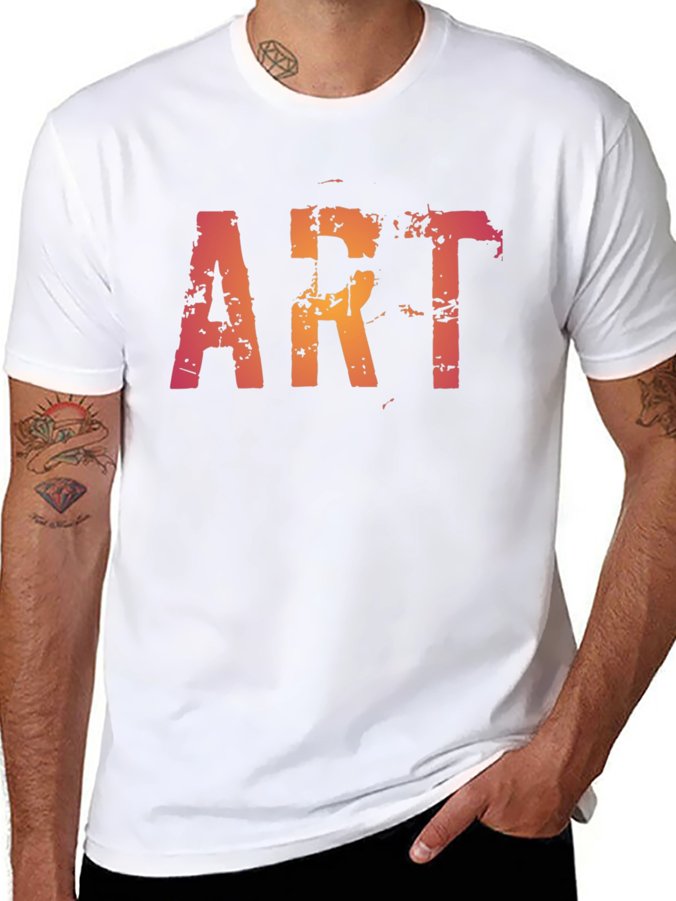Distressed ART Graphic Black T-Shirt