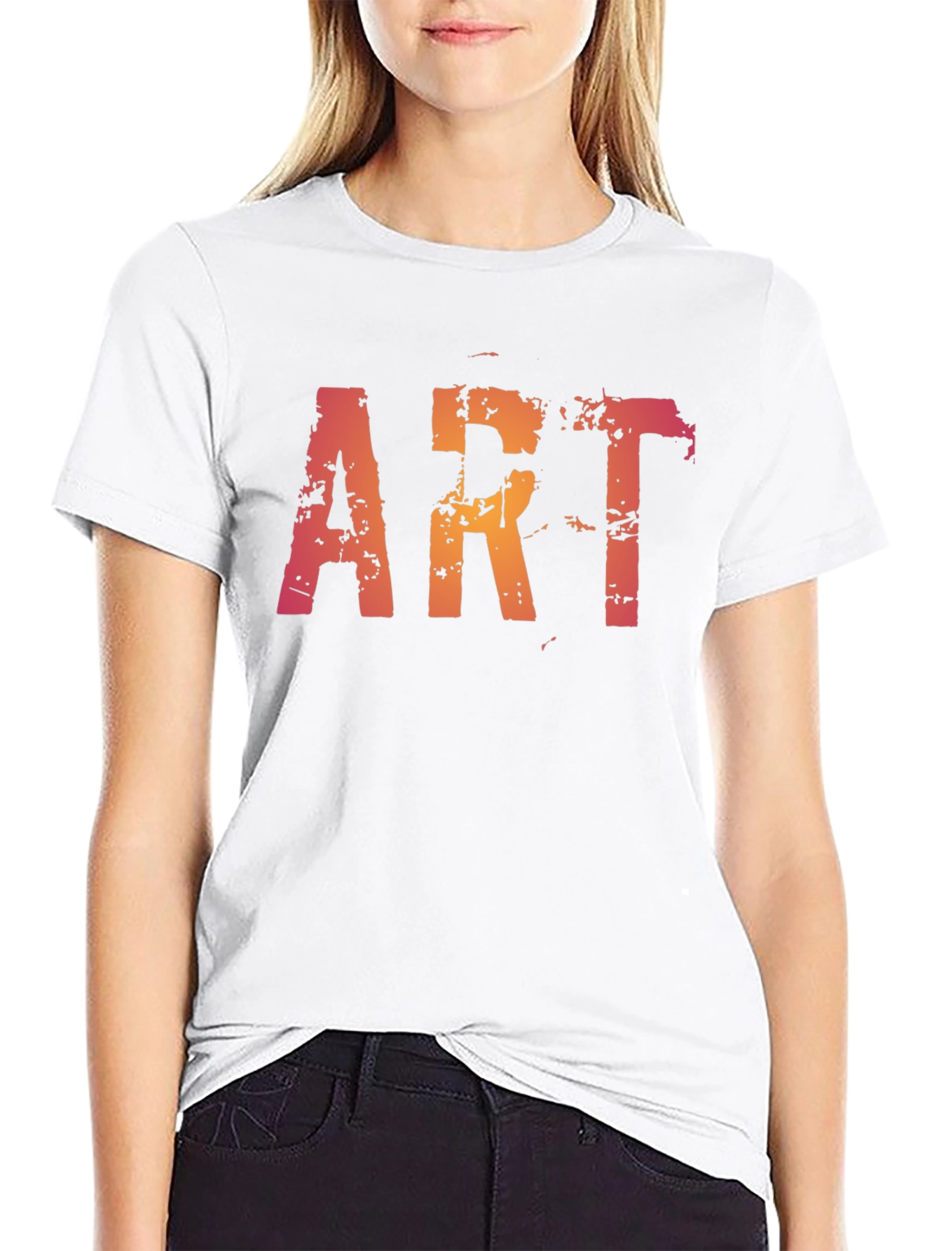 Distressed ART Graphic Black T-Shirt