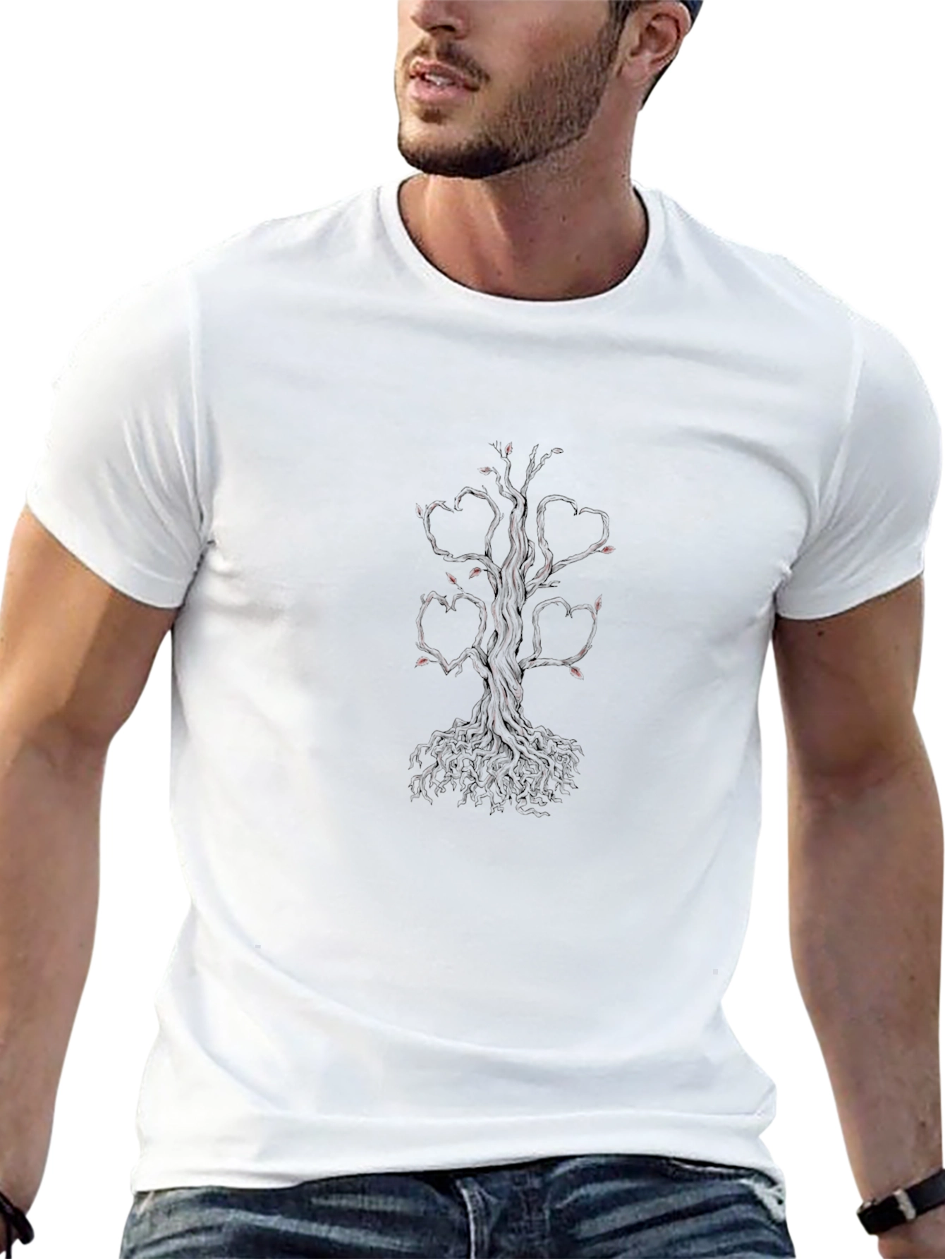 Heart Tree Graphic Tee - Black Casual Shirt