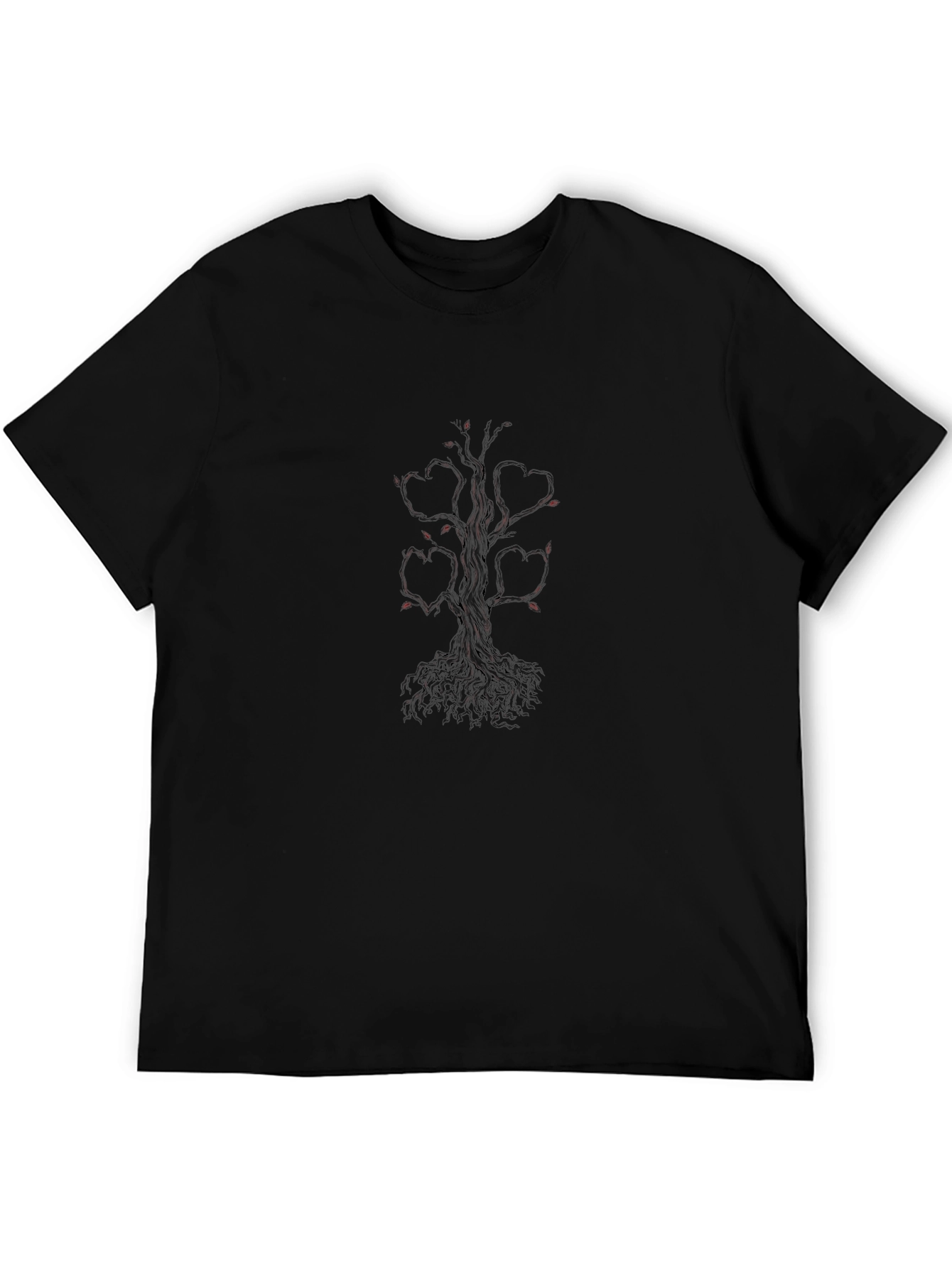 Heart Tree Graphic Tee - Black Casual Shirt