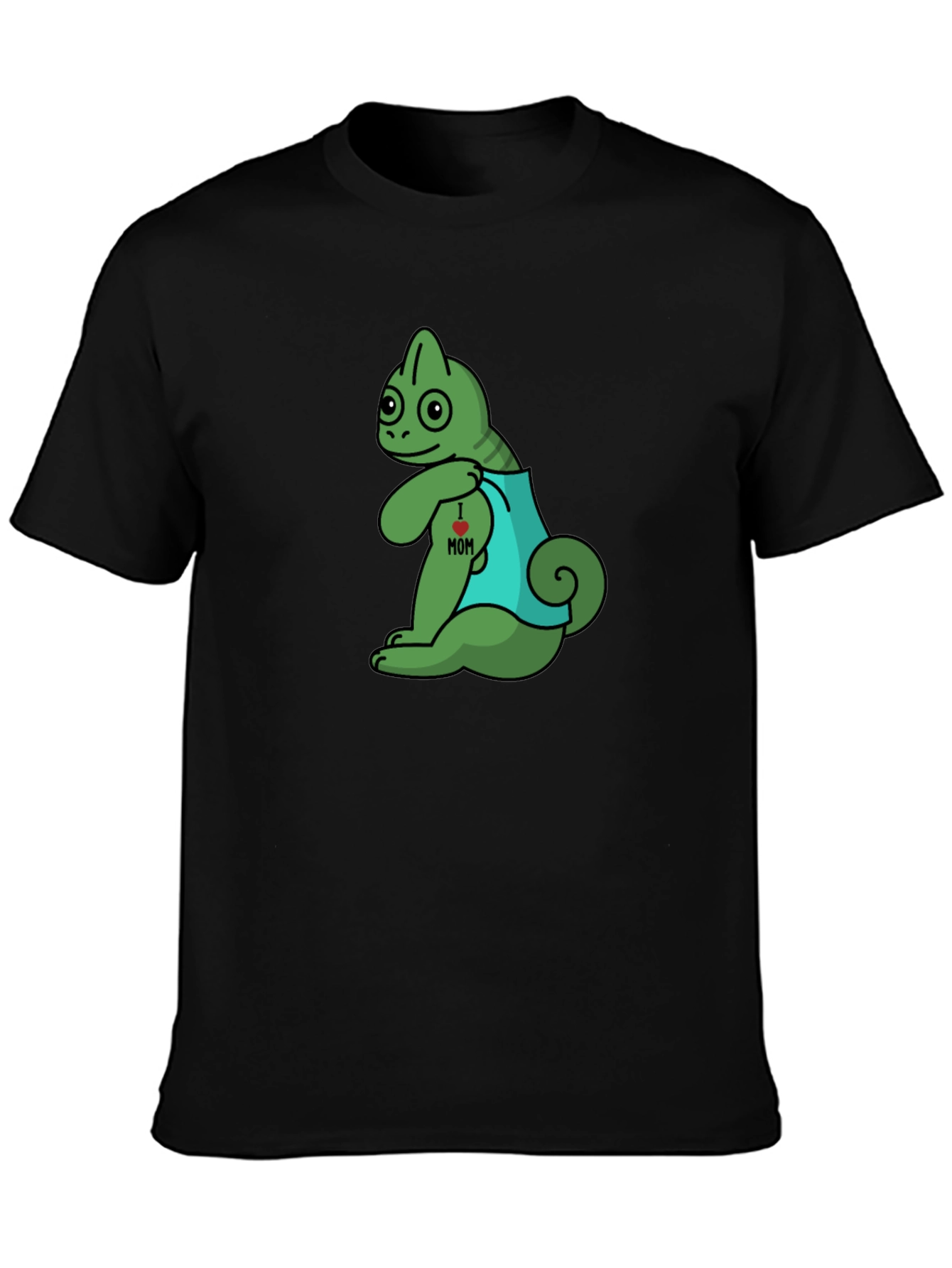 Chameleon I Love Mom Tattoo Graphic T-Shirt