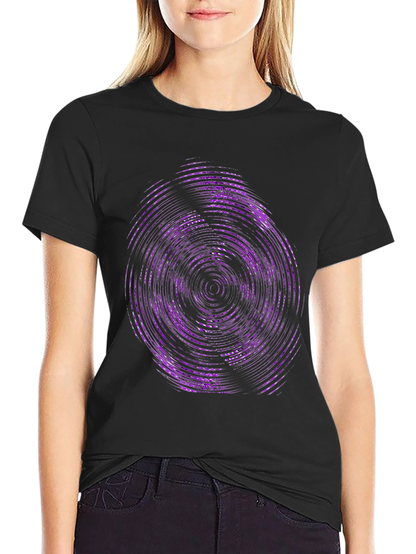 Vortex Graphic Tee - Modern Purple Swirl Design