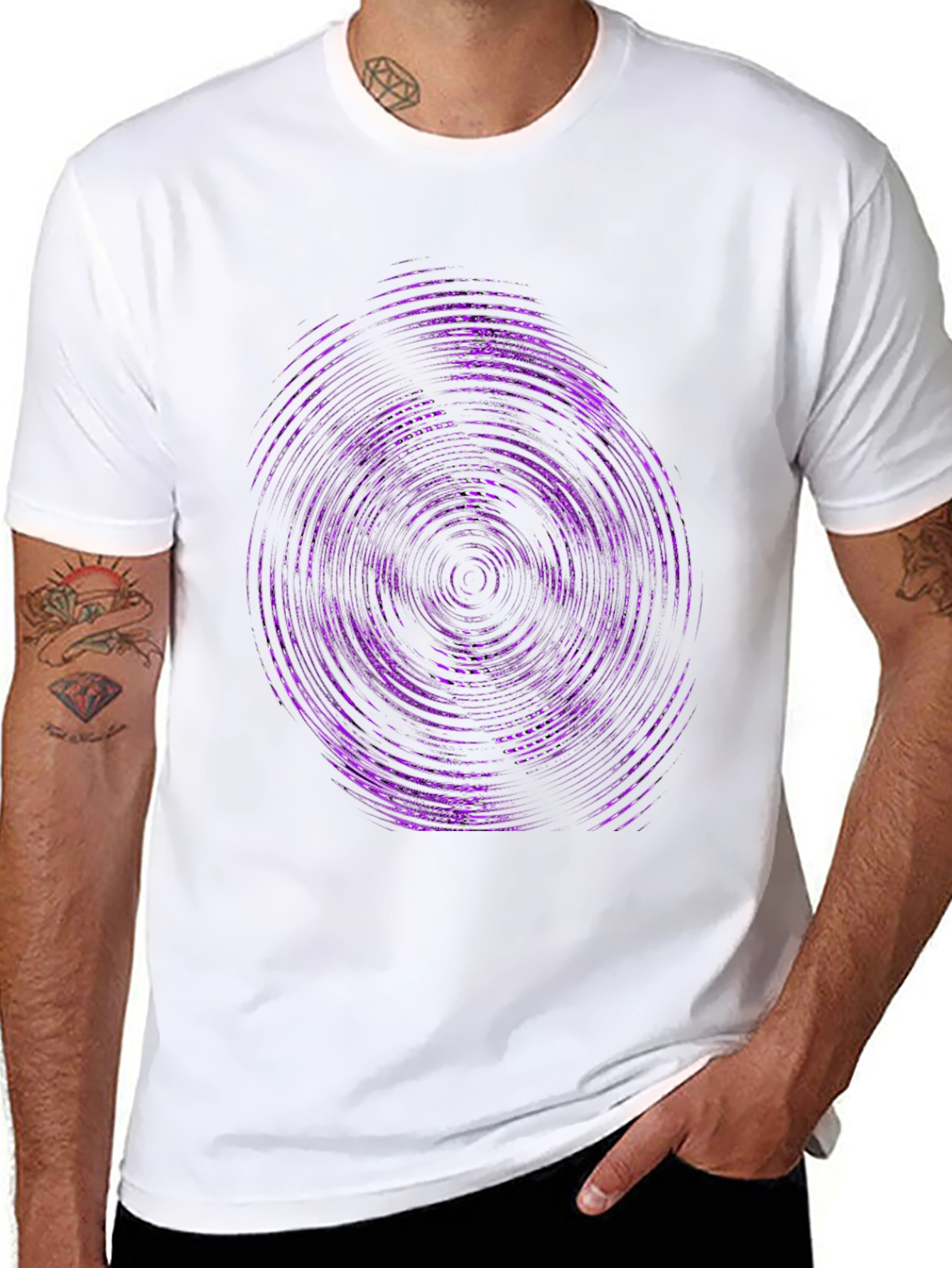 Vortex Graphic Tee - Modern Purple Swirl Design