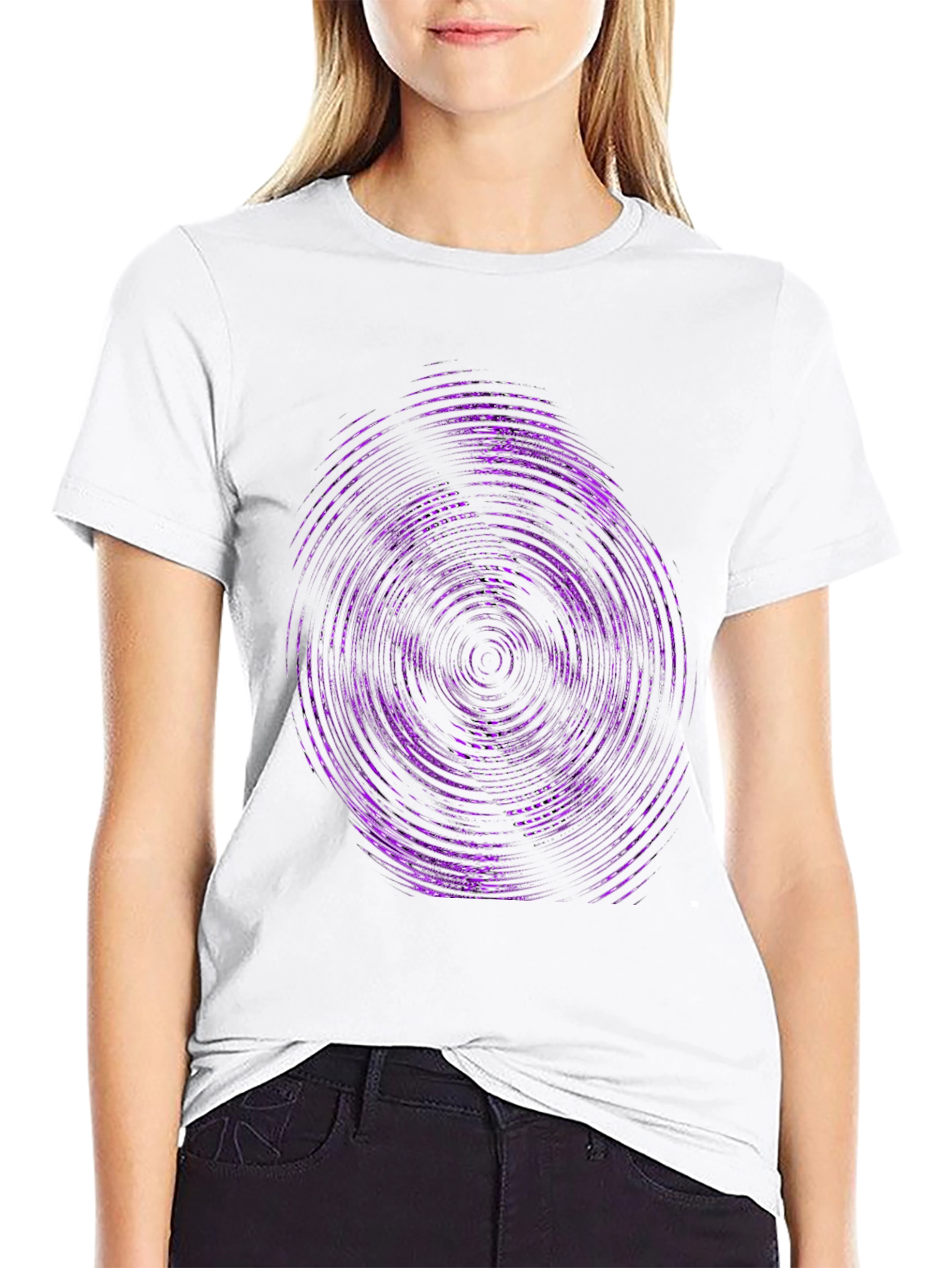 Vortex Graphic Tee - Modern Purple Swirl Design