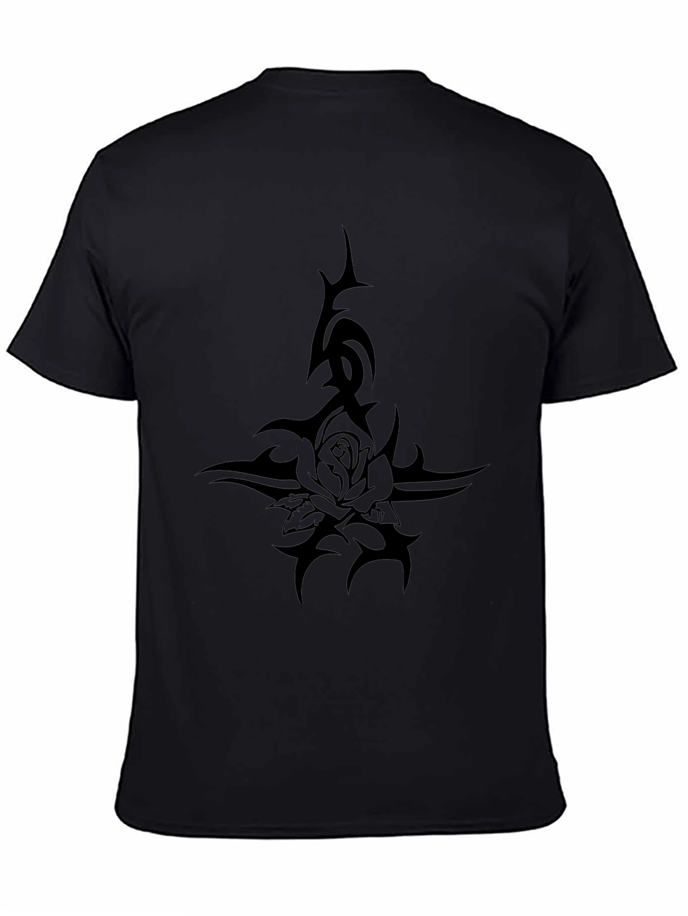 Black Tribal Rose T-Shirt - Edgy Graphic Tee
