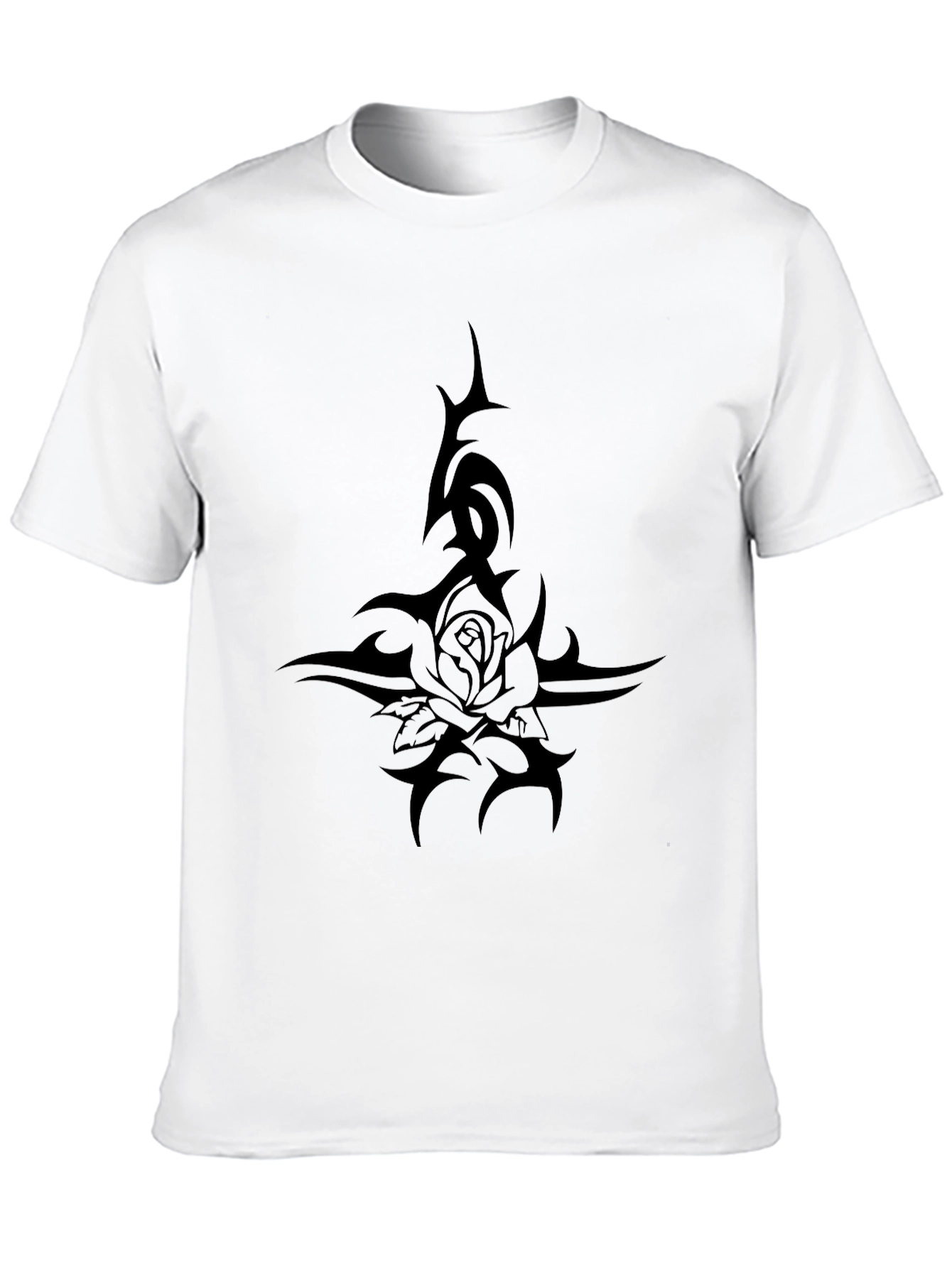 Black Tribal Rose T-Shirt - Edgy Graphic Tee