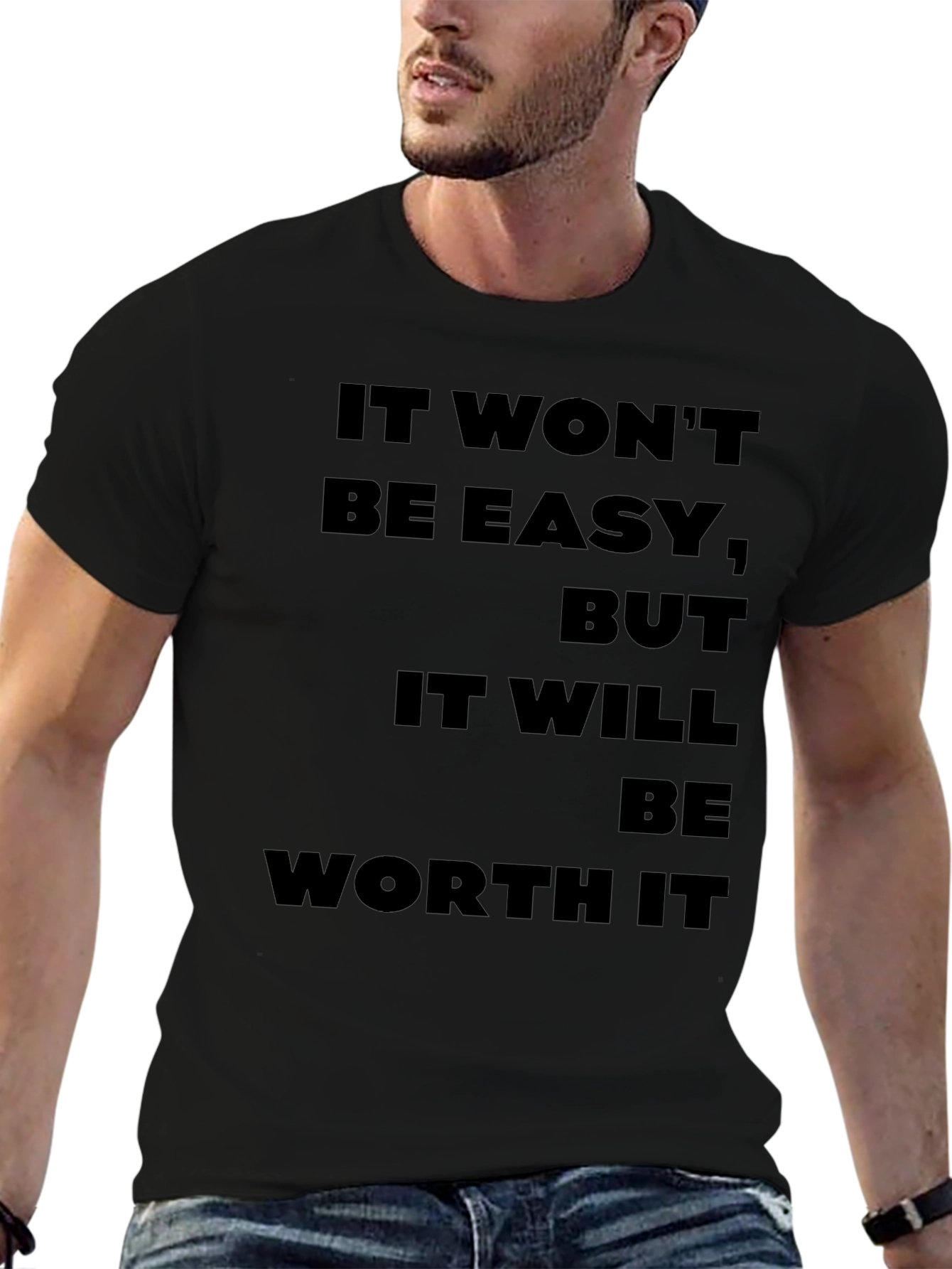 Motivational Quote Black T-Shirt