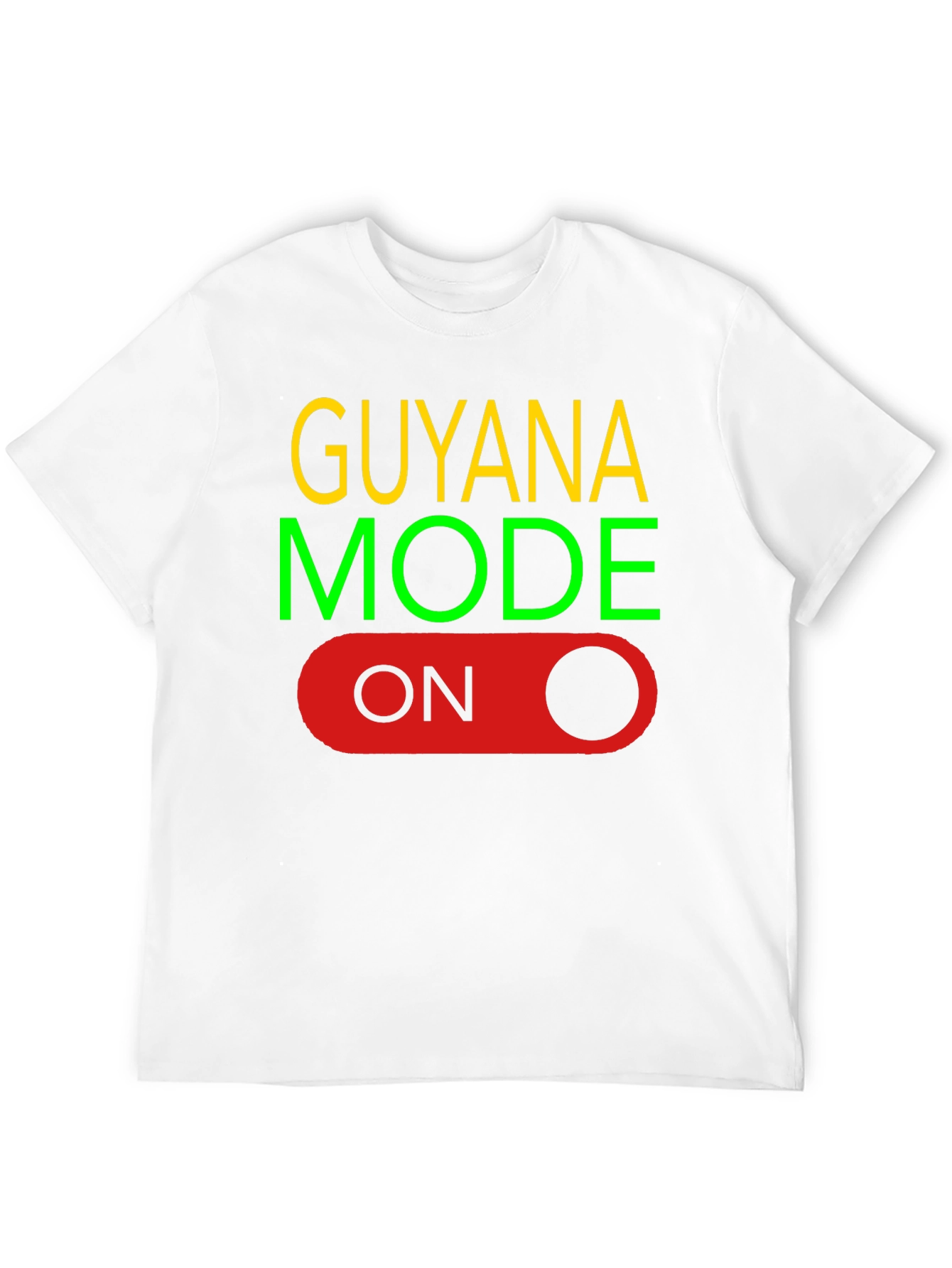 Guyana Mode On Black T-Shirt