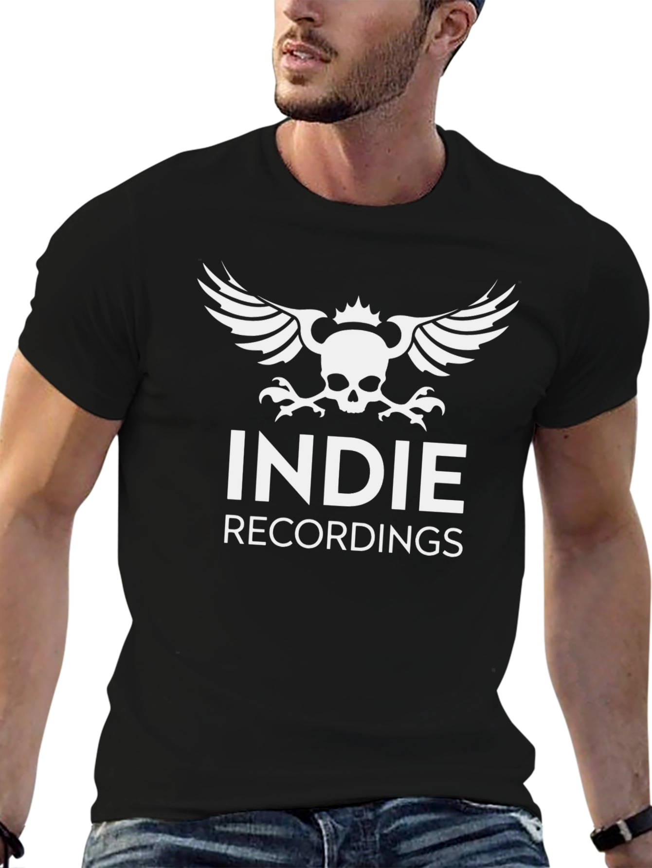 Indie Recordings Graphic Print Black Tee
