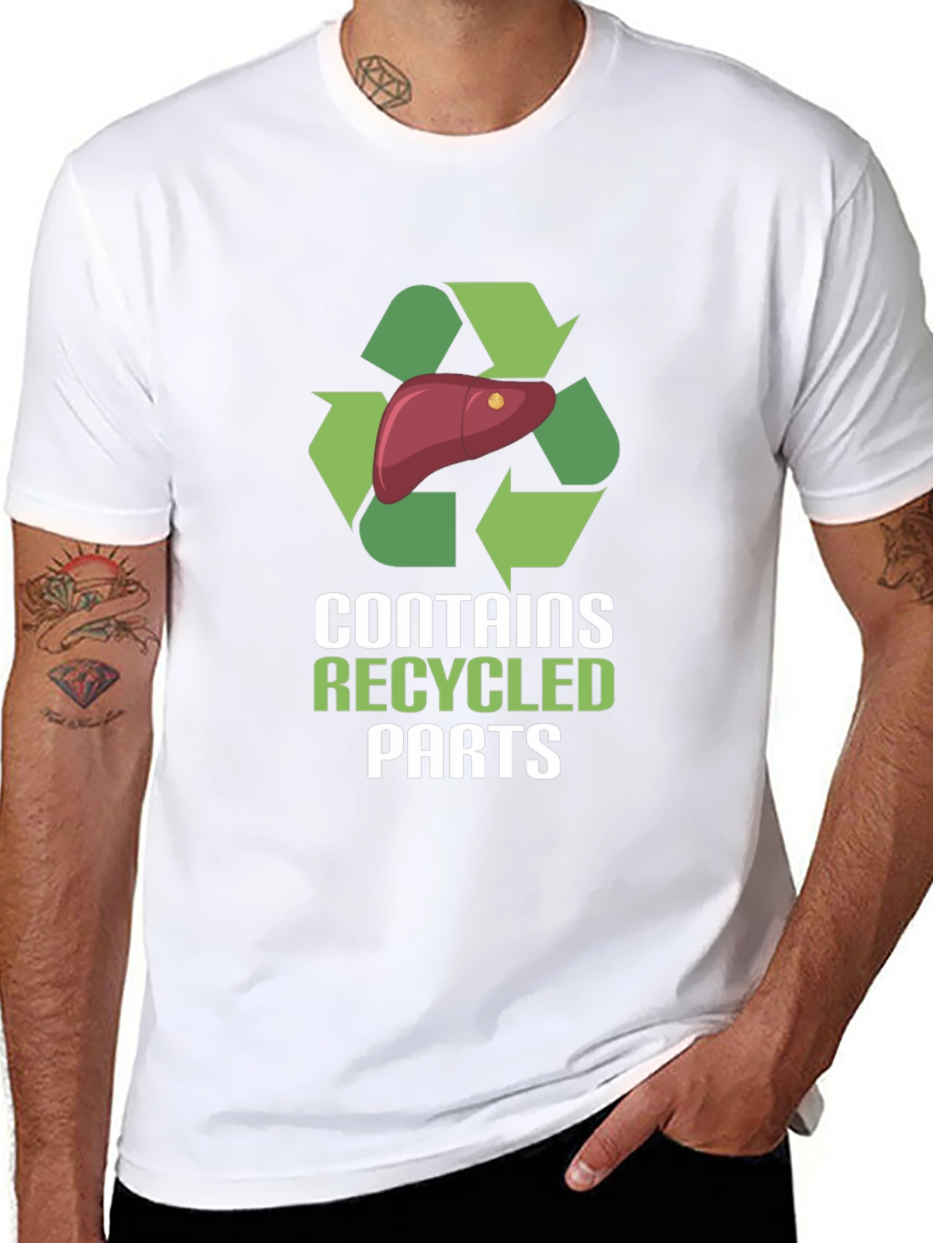Recycled Parts Liver T-Shirt - Novelty Graphic Tee