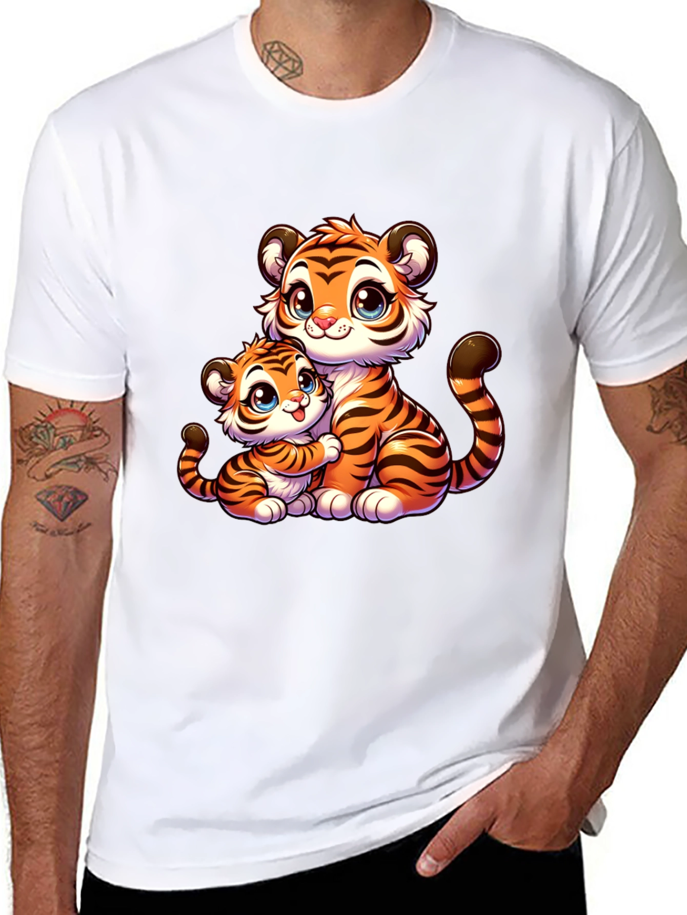 Cute Cartoon Tiger Family T-Shirt