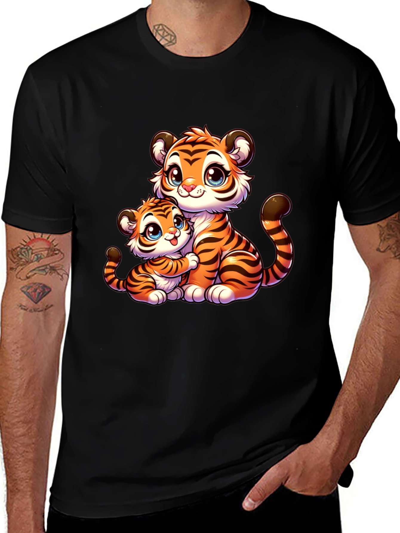 Cute Cartoon Tiger Family T-Shirt