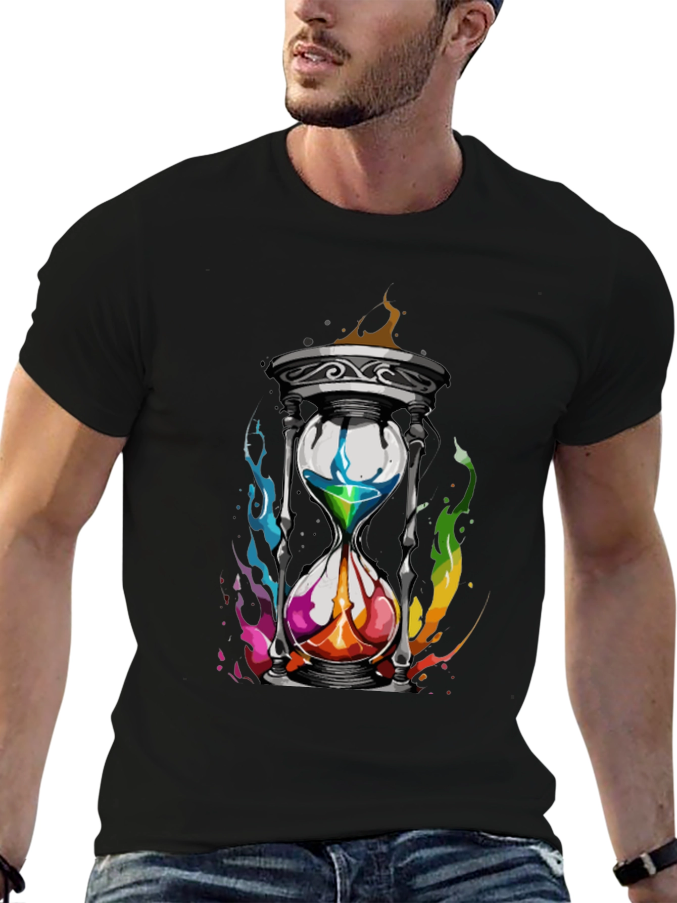 Colorful Hourglass Graphic T-Shirt