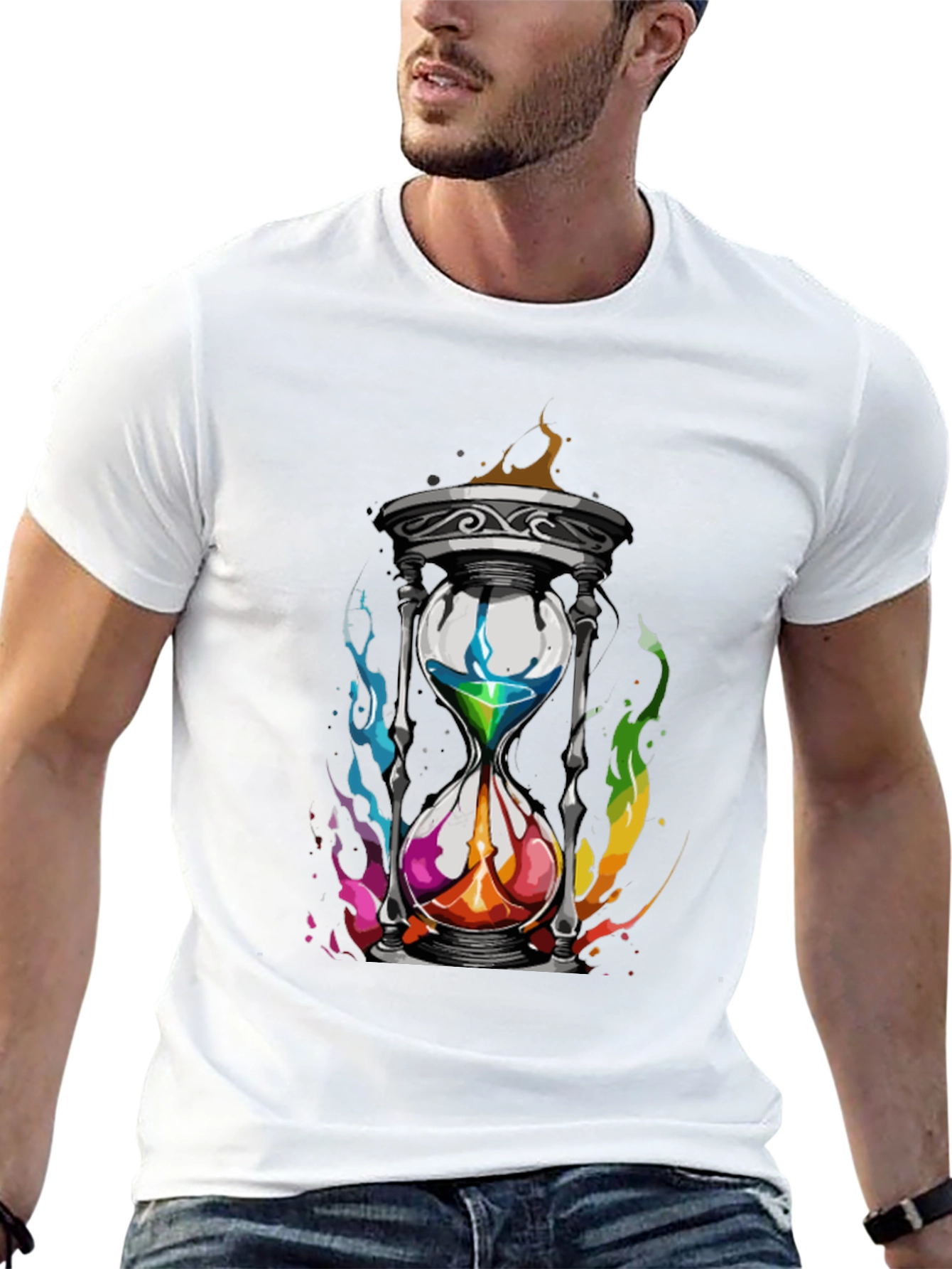 Colorful Hourglass Graphic T-Shirt