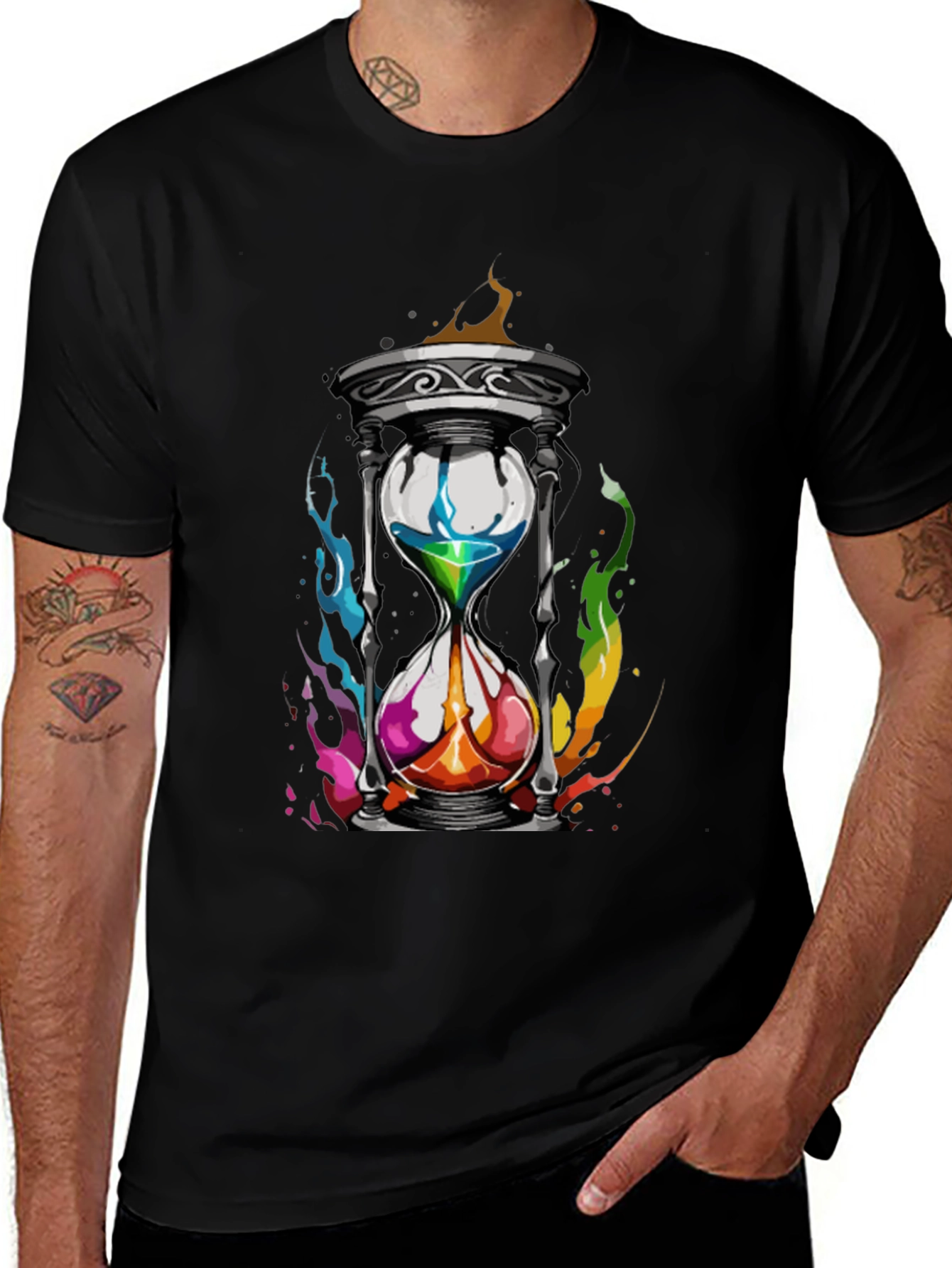 Colorful Hourglass Graphic T-Shirt