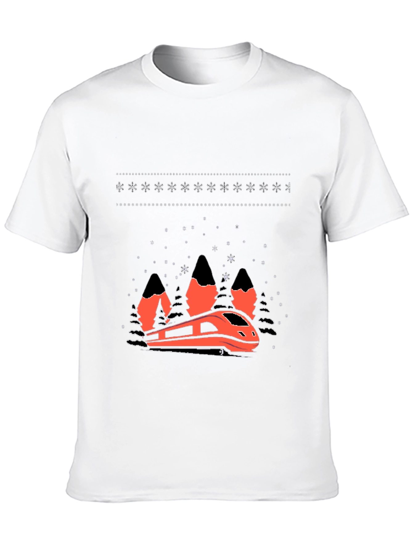Modern Train Graphic Tee - Black Cotton Blend