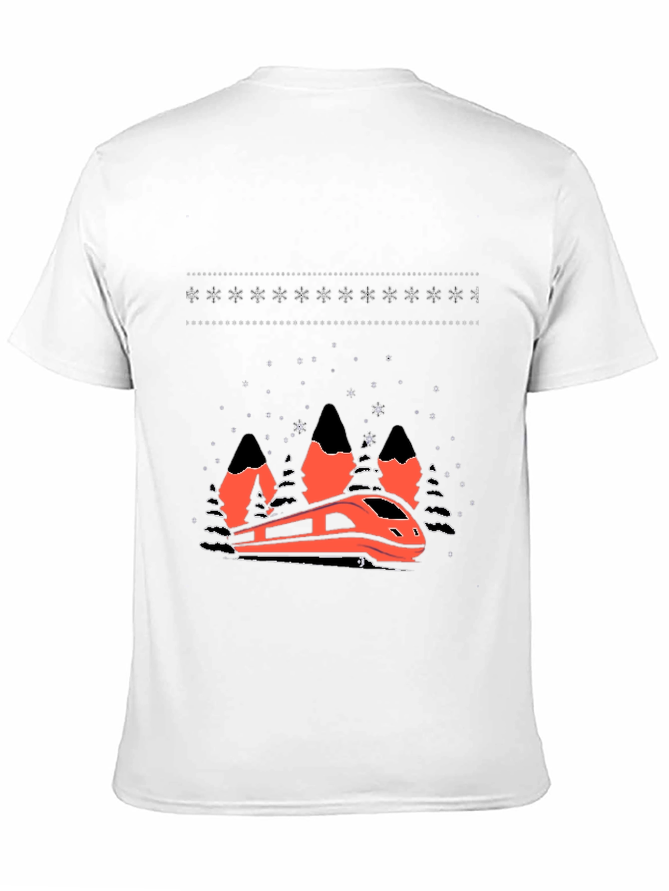 Modern Train Graphic Tee - Black Cotton Blend