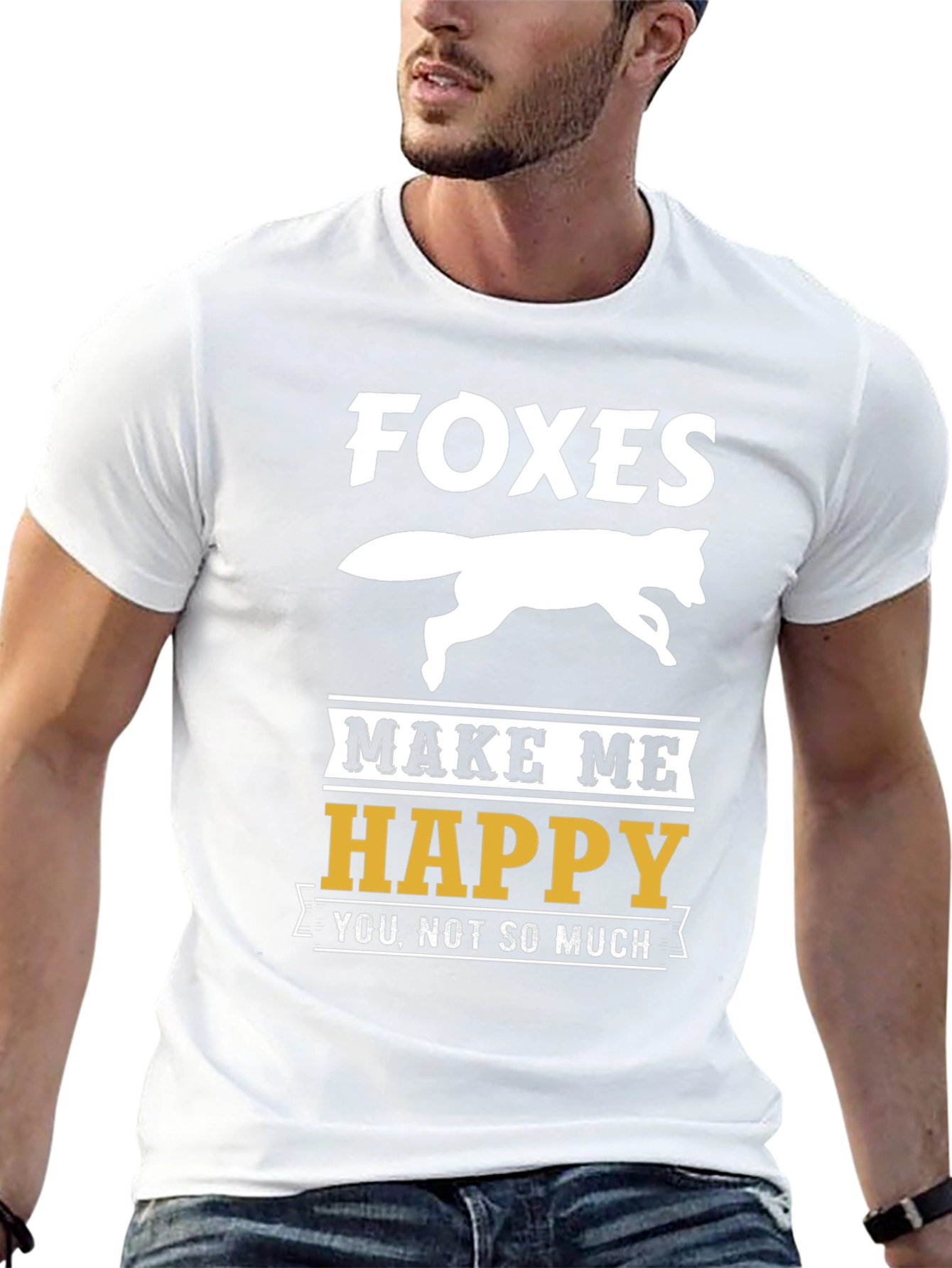 Funny Foxes Make Me Happy Graphic T-Shirt