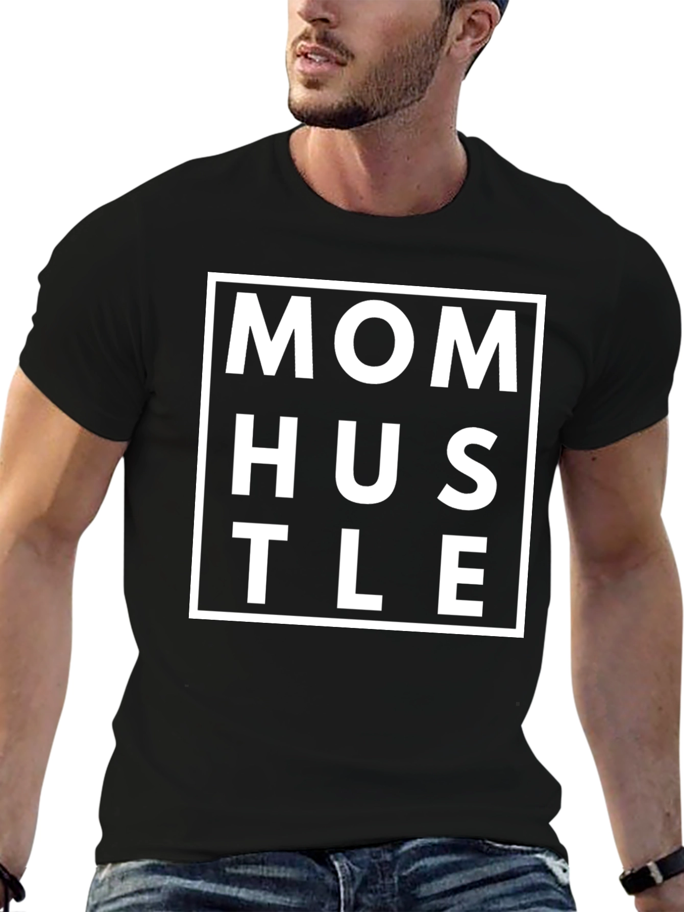 Mom Hustle Graphic T-Shirt - Black Casual Tee