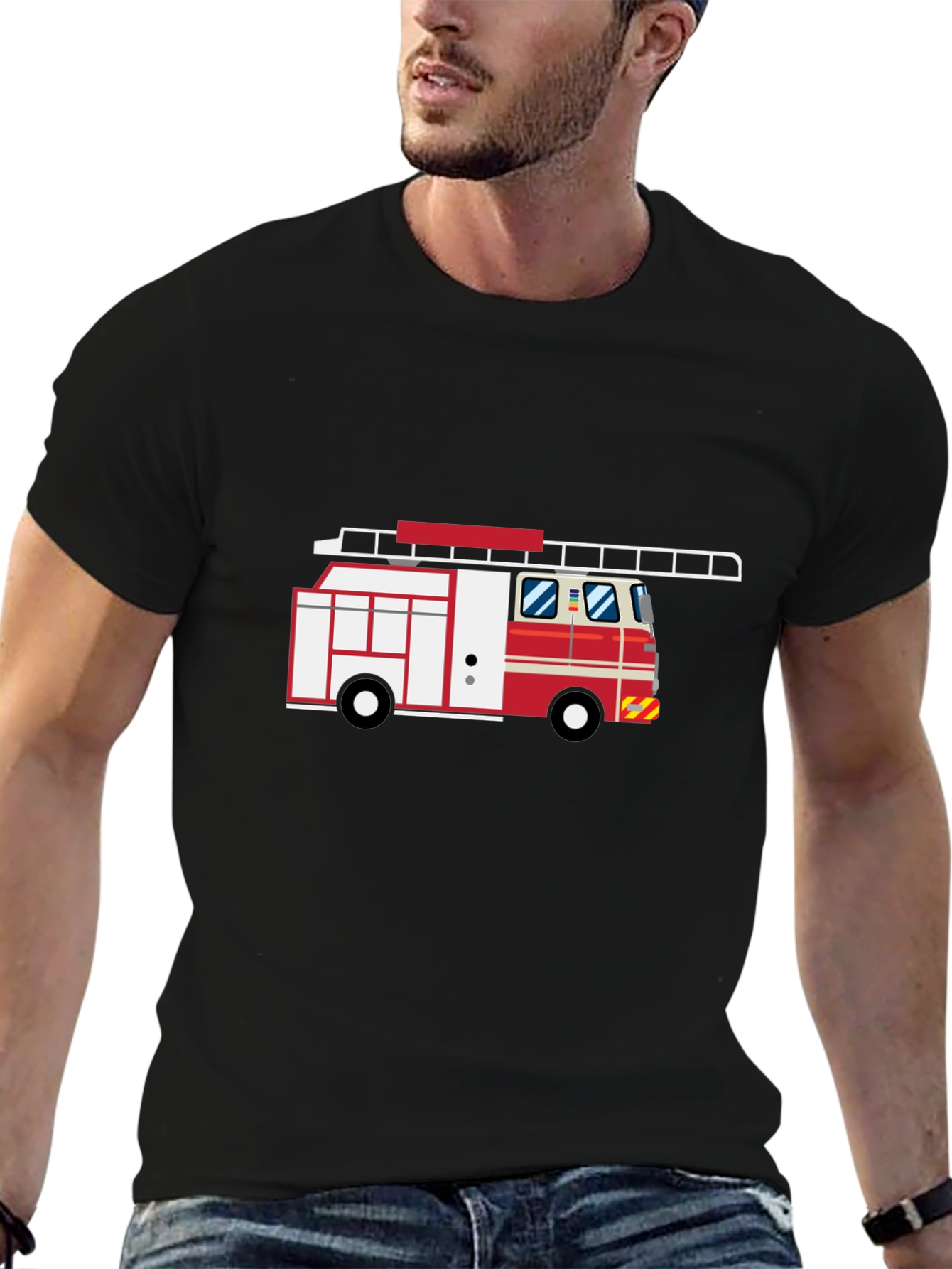 Fire Truck Graphic Tee - Classic Fire Engine Design