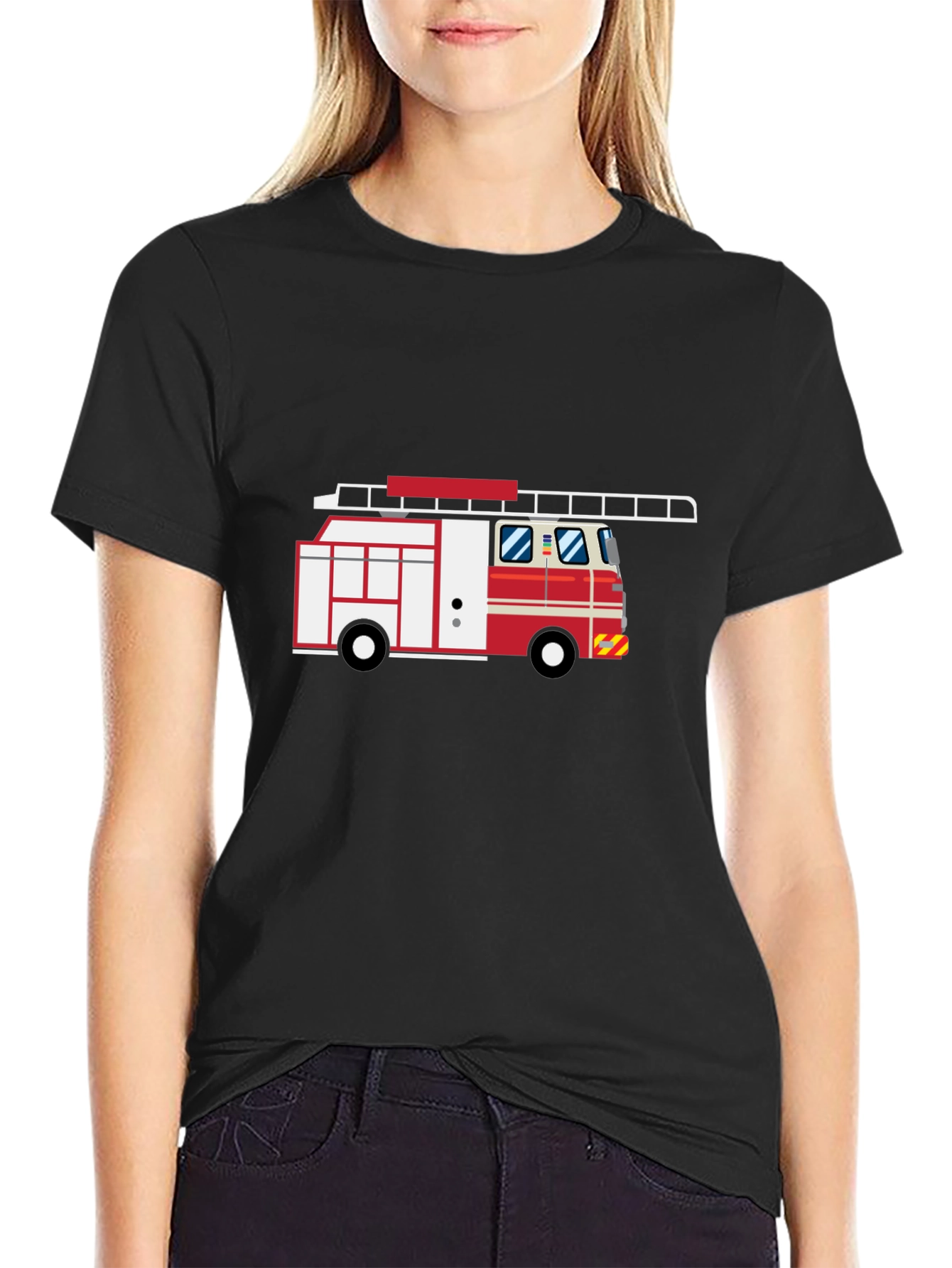 Fire Truck Graphic Tee - Classic Fire Engine Design