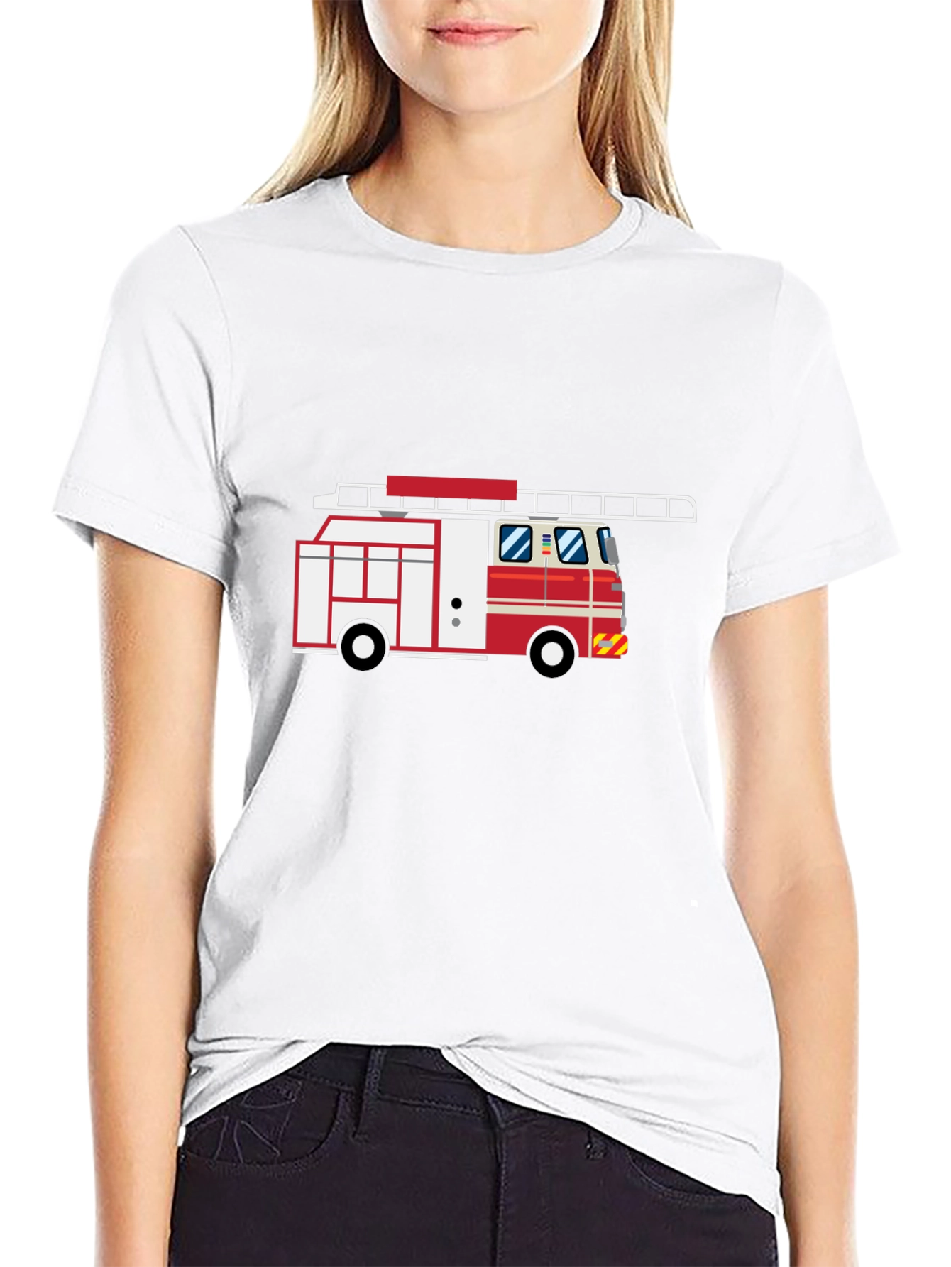 Fire Truck Graphic Tee - Classic Fire Engine Design