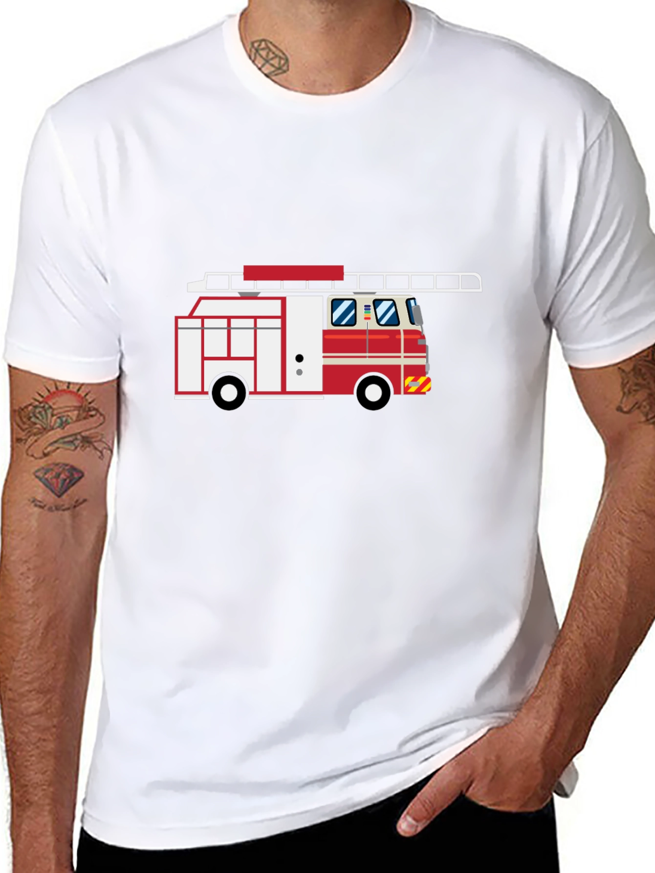 Fire Truck Graphic Tee - Classic Fire Engine Design