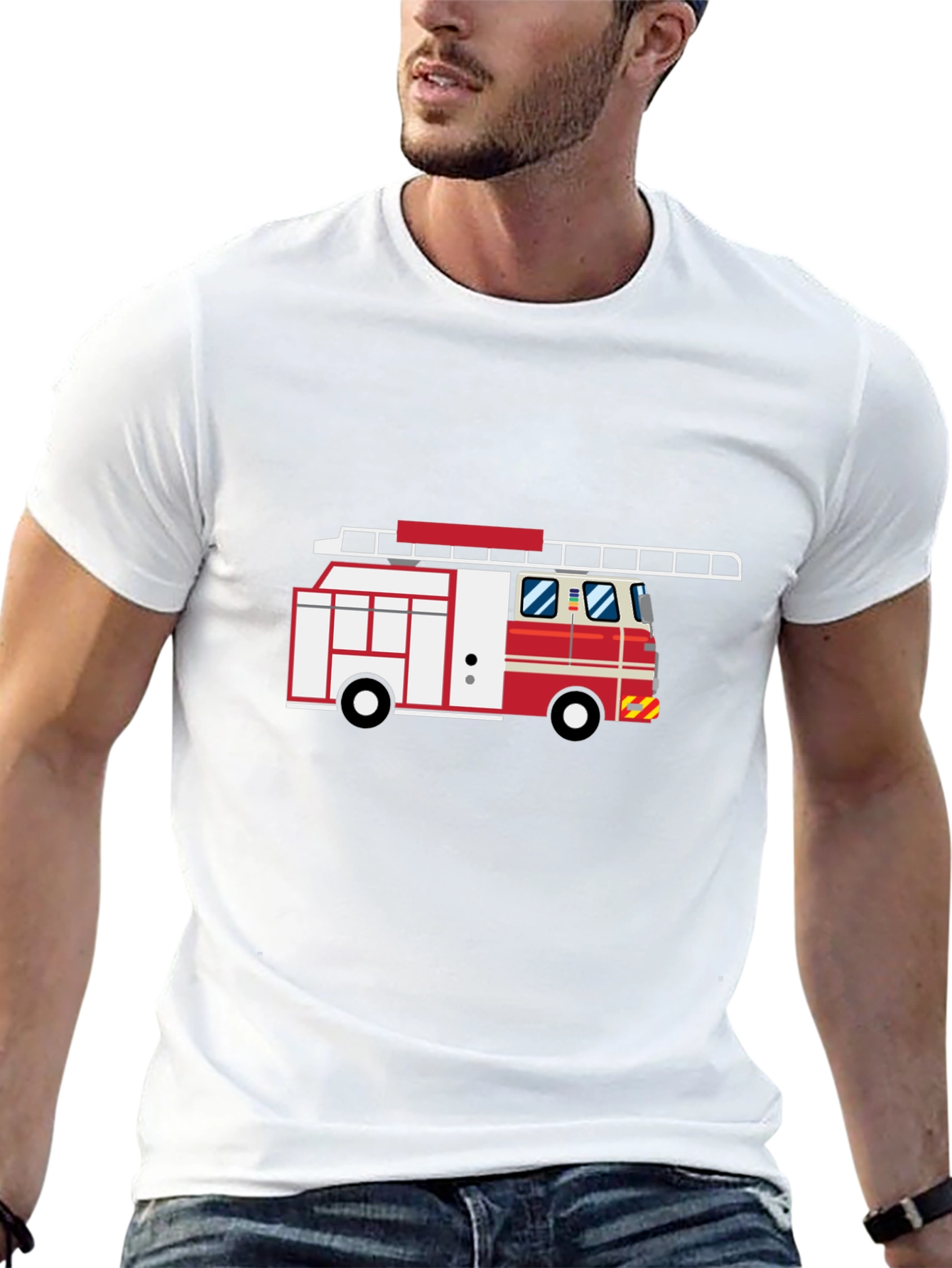 Fire Truck Graphic Tee - Classic Fire Engine Design