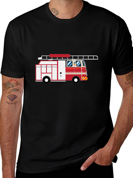 Fire Truck Graphic Tee - Classic Fire Engine Design