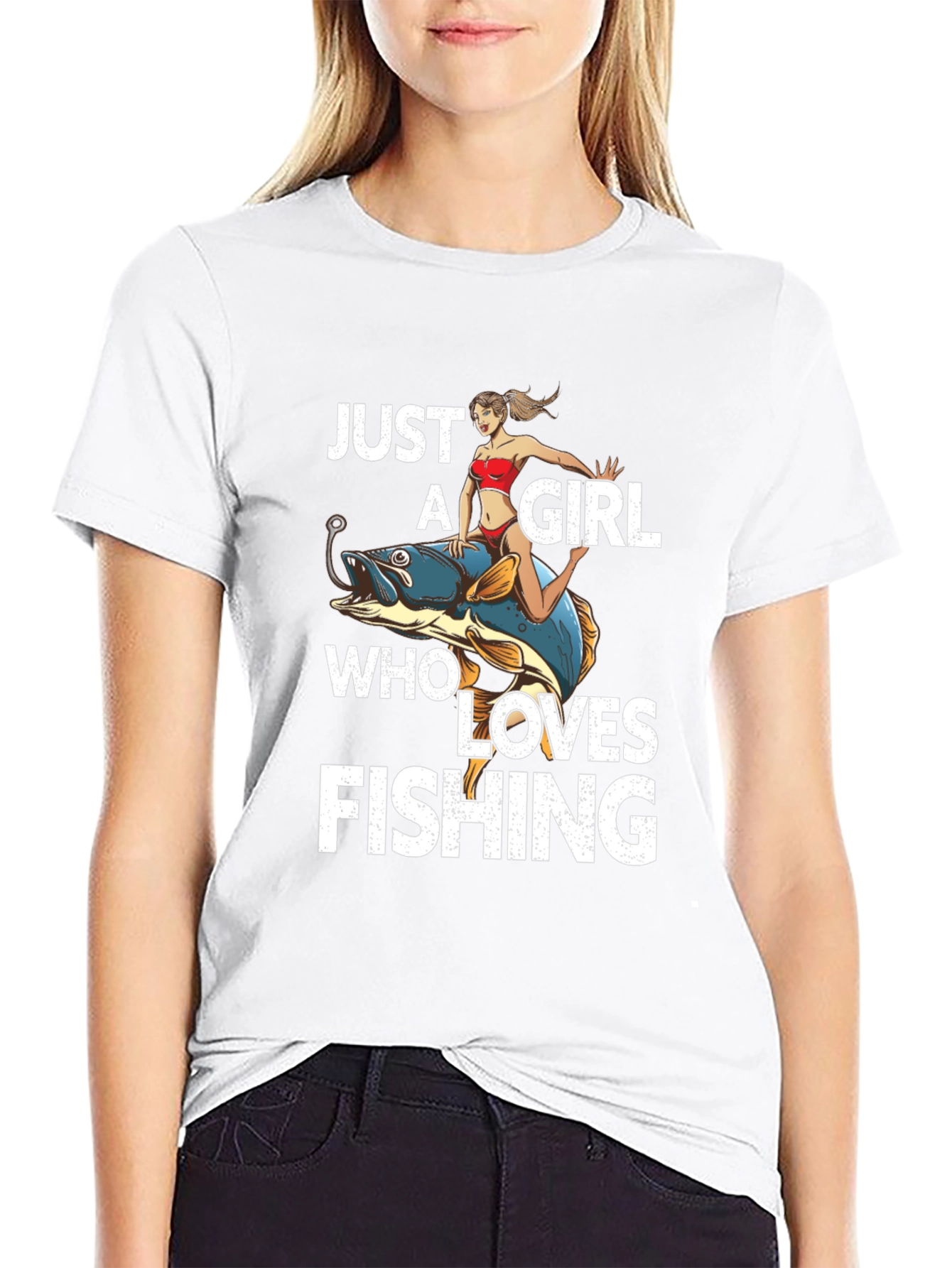 Fishing Girl Graphic T-Shirt