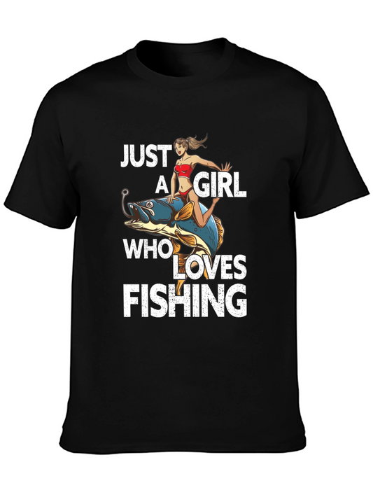 Fishing Girl Graphic T-Shirt