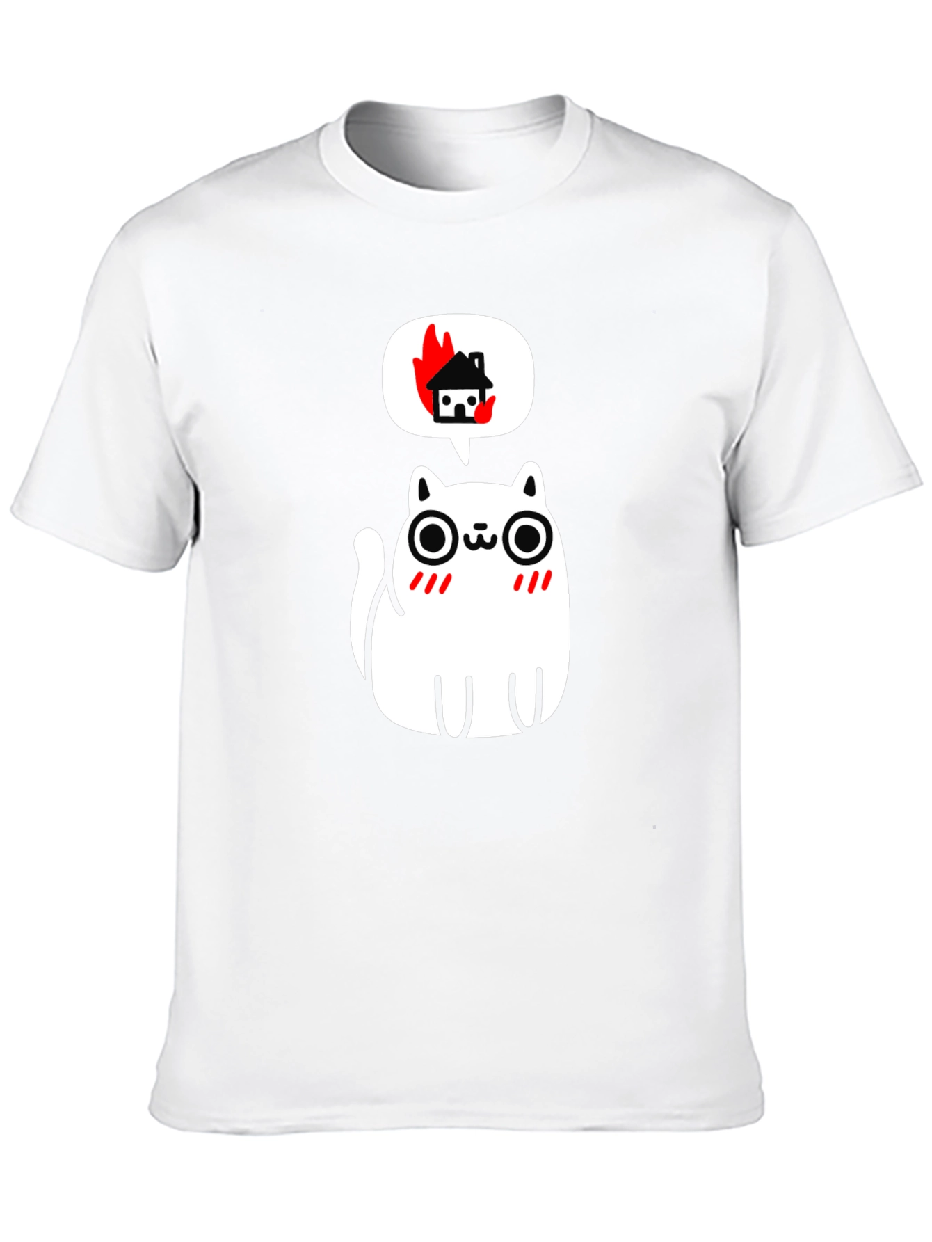Burning House Cat T-Shirt - Quirky Graphic Tee