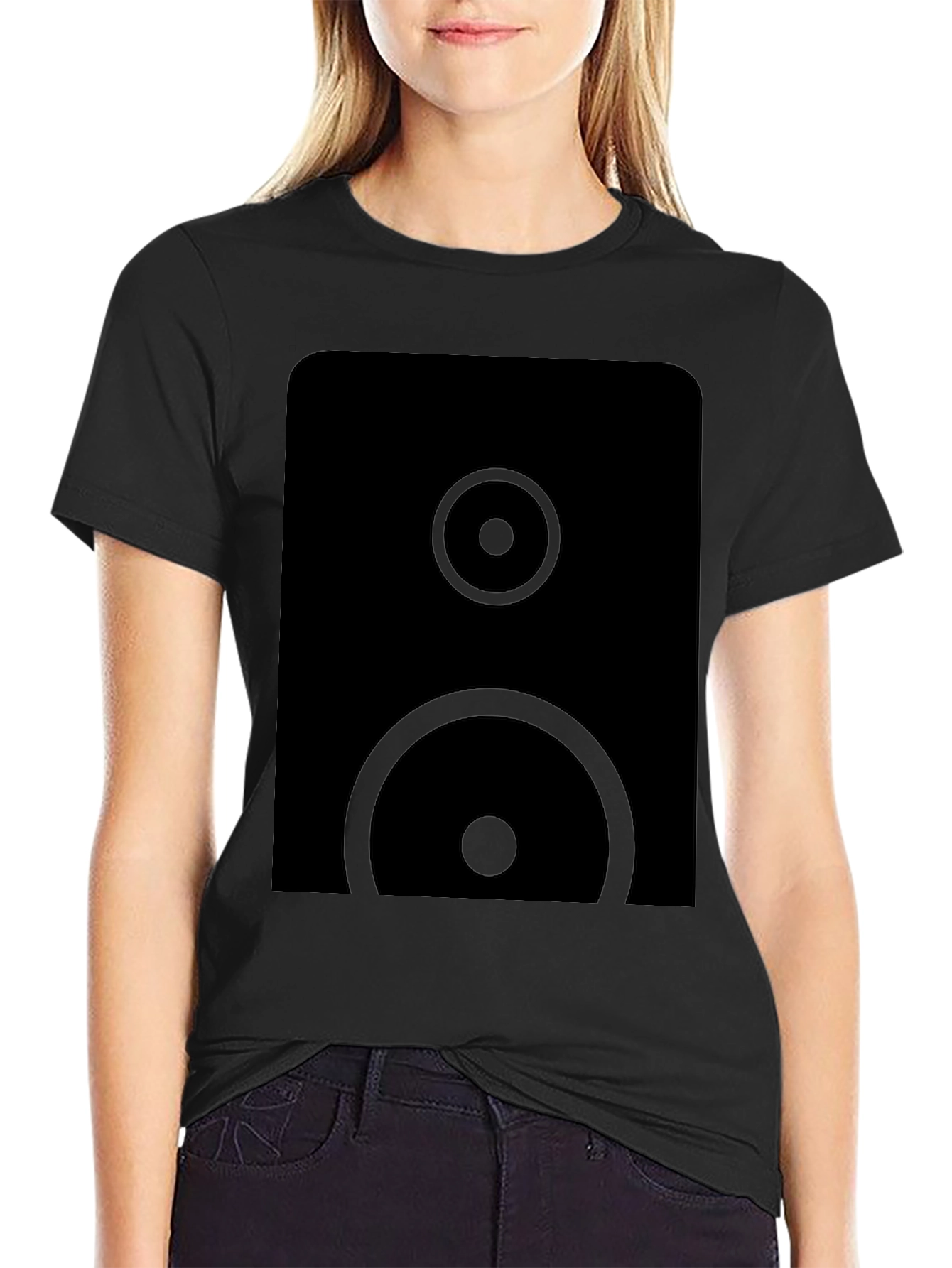 Modern Speaker Graphic Black T-Shirt